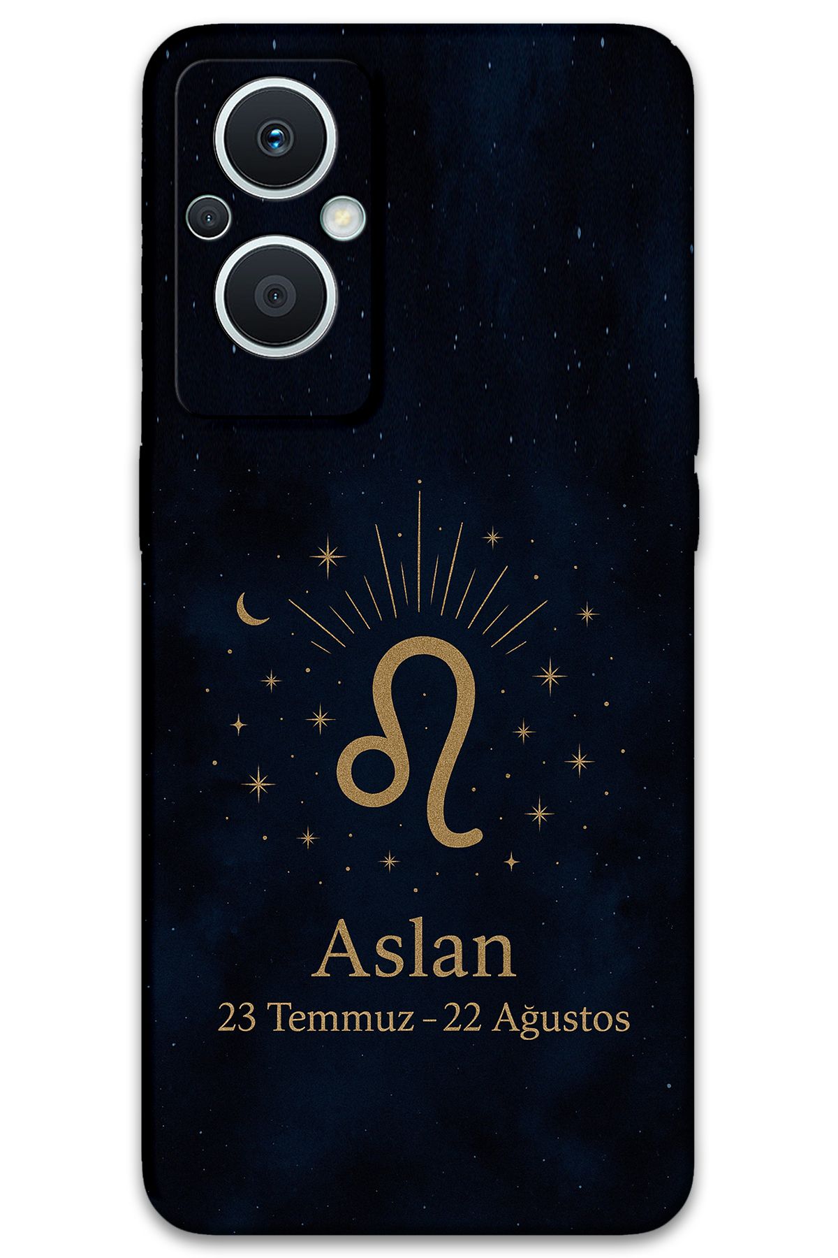 Gramaphone Oppo Reno 7 Lite Uyumlu Aslan Burcu Desenli Telefon Kılıfı + Ekran Koruyucu - 5772