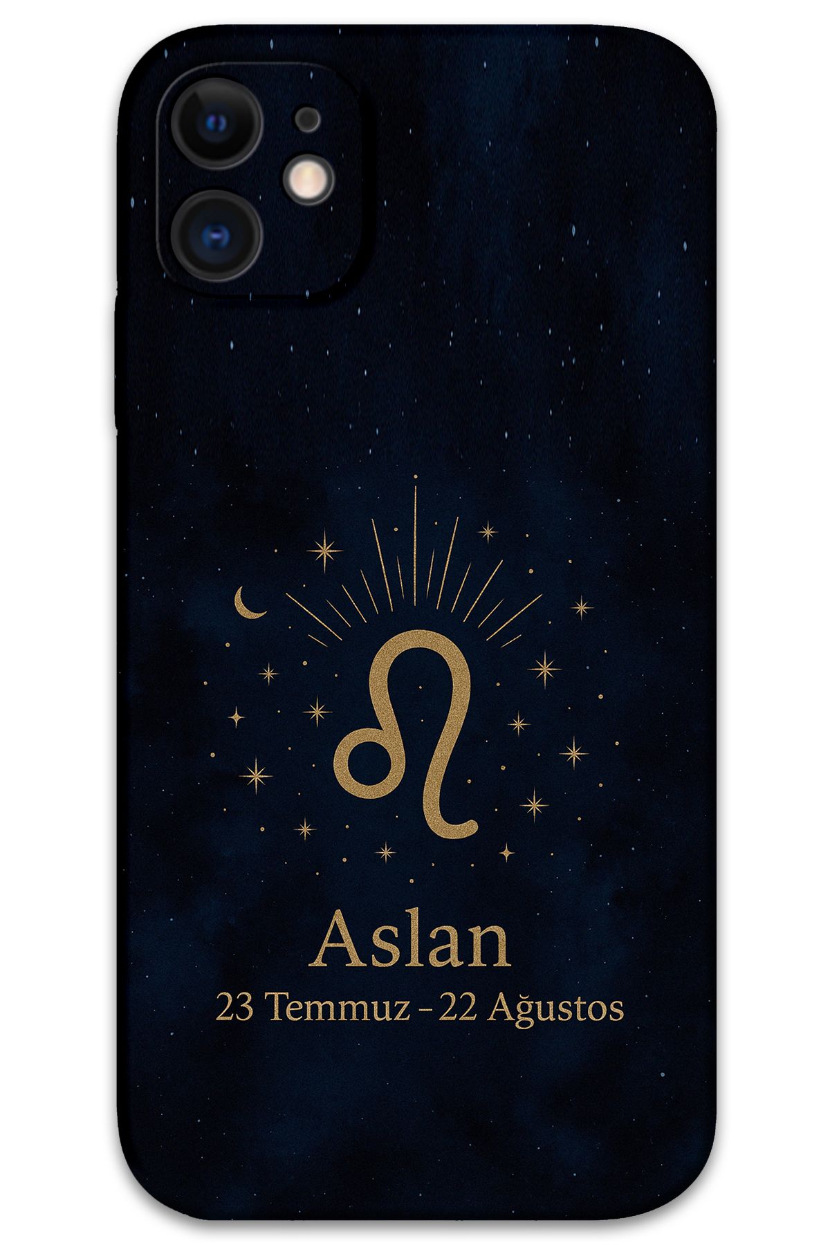 Gramaphone iPhone 11 Uyumlu Aslan Burcu Desenli Telefon Kılıfı + Ekran Koruyucu - 5772