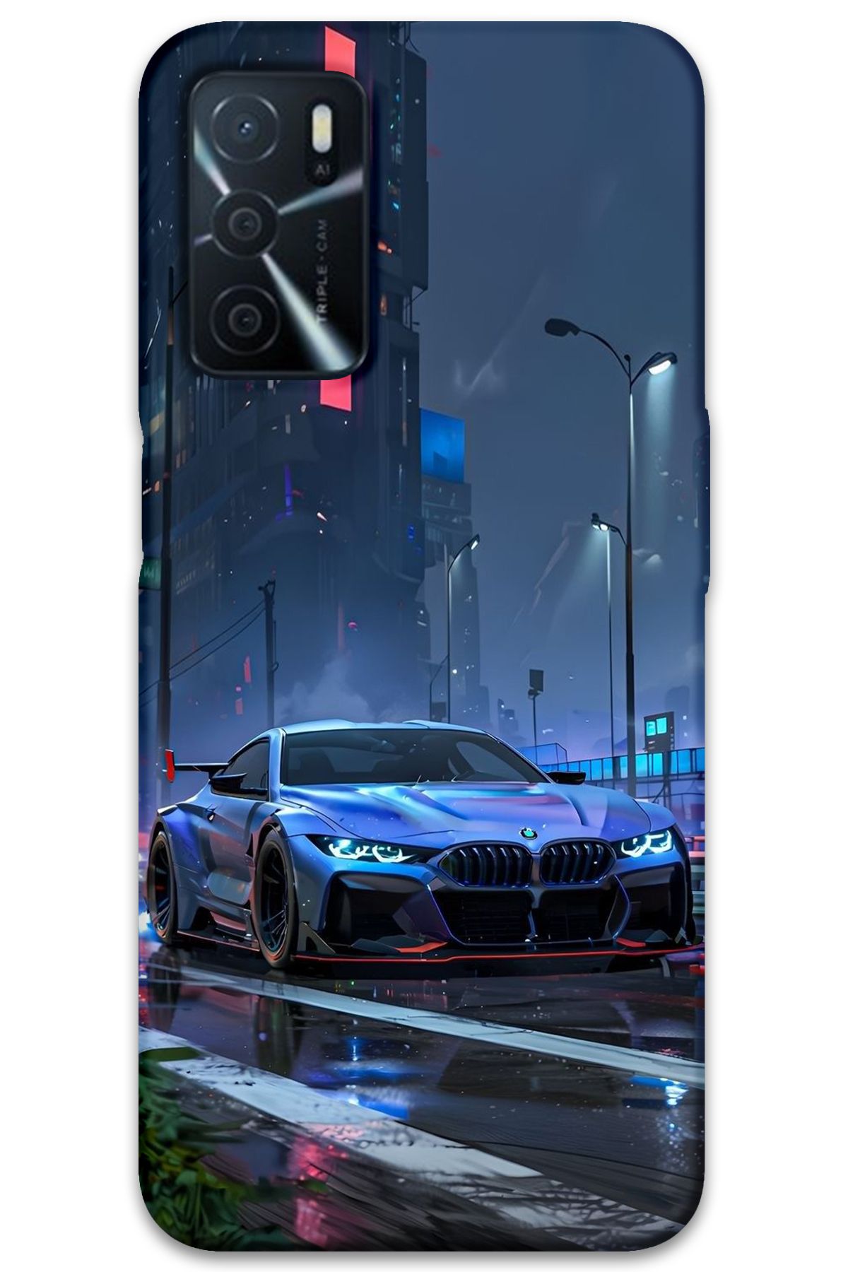 Gramaphone Oppo A16 Uyumlu Araba Desenli Telefon Kılıfı + Ekran Koruyucu - 5767