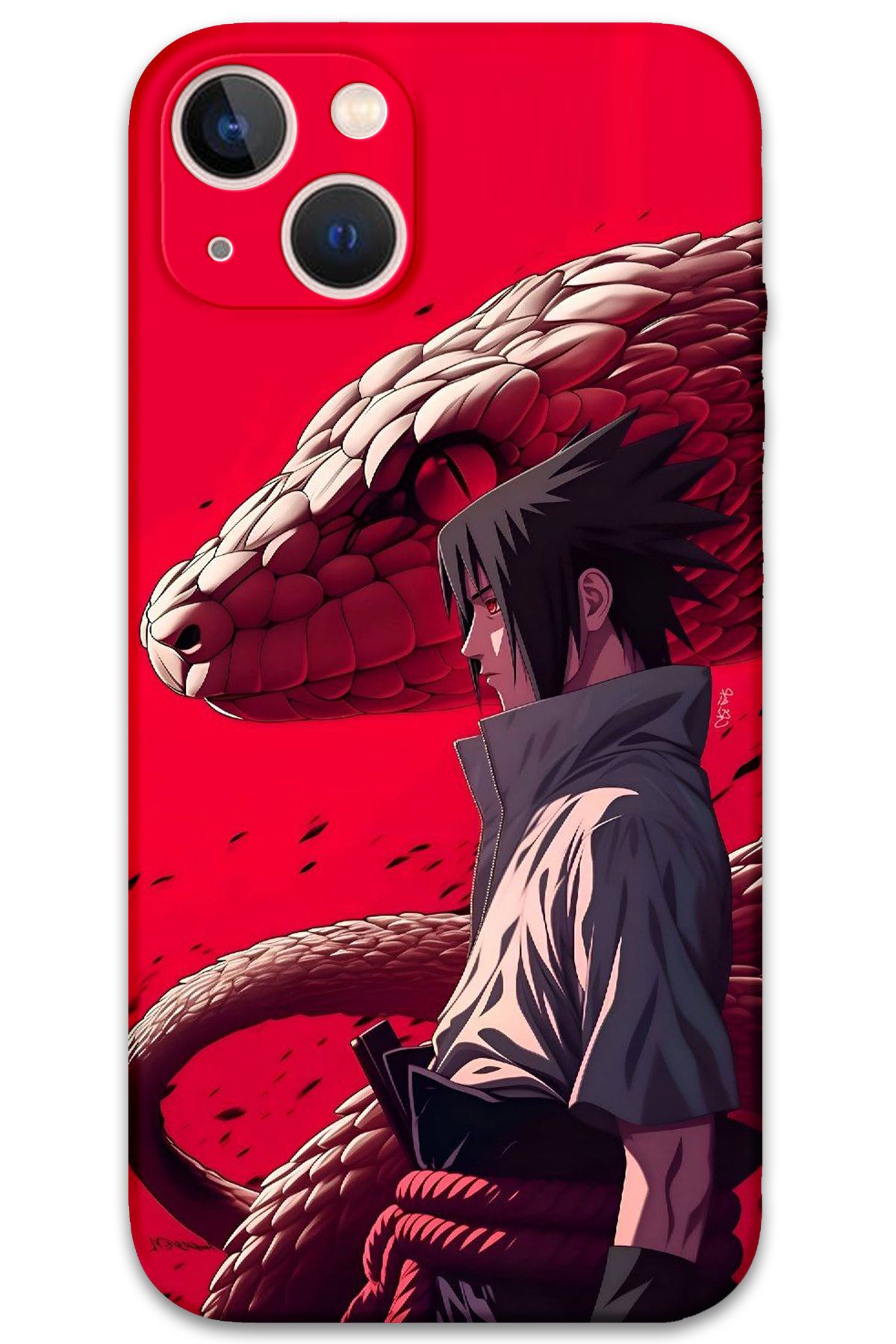 Gramaphone iPhone 15 Uyumlu Anime Desenli Telefon Kılıfı + Ekran Koruyucu - 5746