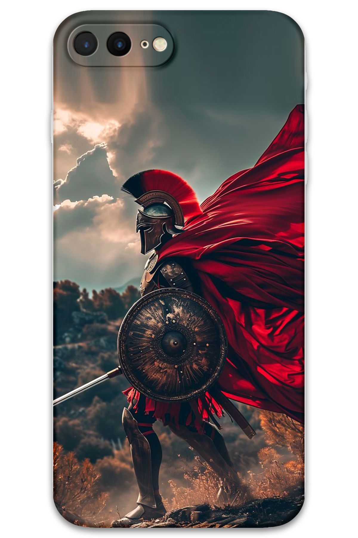 Gramaphone iPhone 8 Plus Uyumlu Retro Desenli Telefon Kılıfı + Ekran Koruyucu - 5834