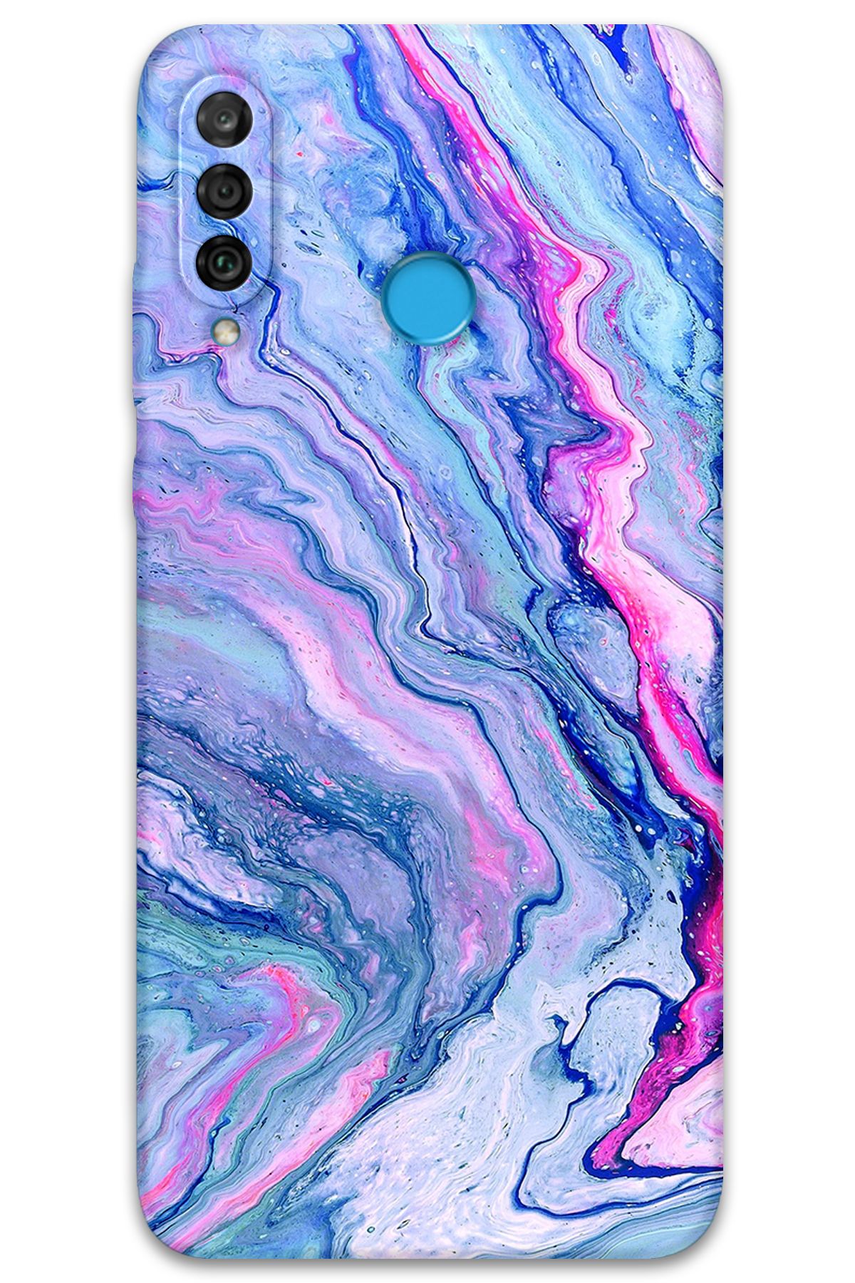 Gramaphone Huawei P30 Lite Uyumlu Mermer Desenli Telefon Kılıfı + Ekran Koruyucu - 5816