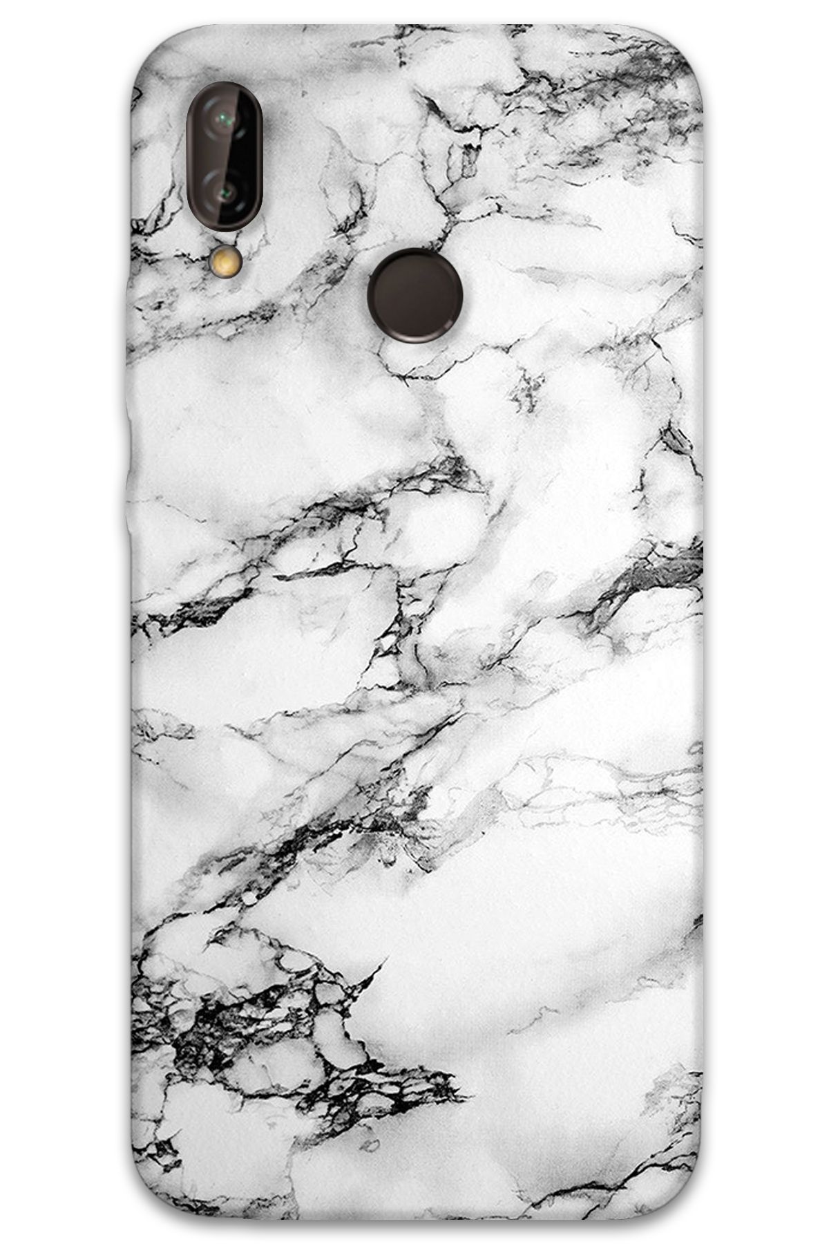 Gramaphone Huawei P Smart 2019 Uyumlu Mermer Desenli Telefon Kılıfı + Ekran Koruyucu - 5817