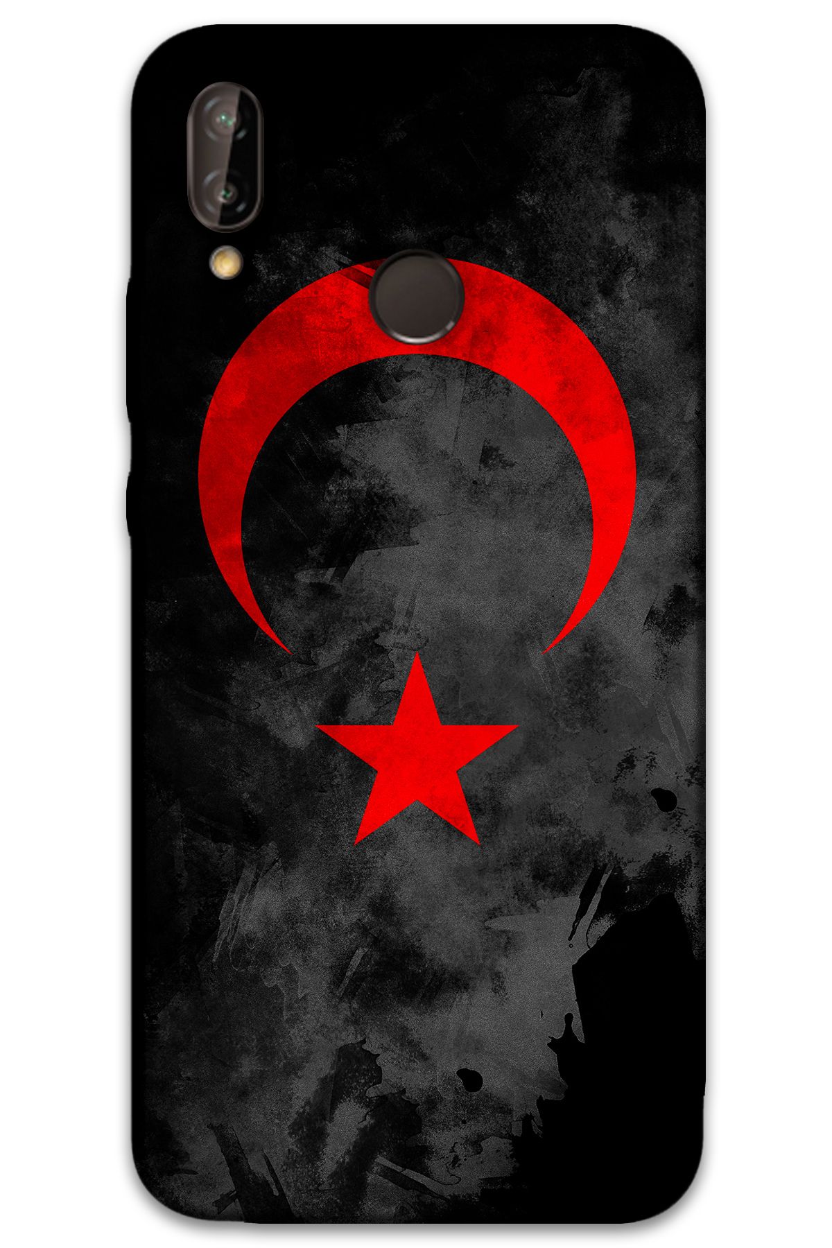Gramaphone Huawei P Smart 2019 Uyumlu Türk Bayrağı Desenli Telefon Kılıfı + Ekran Koruyucu - 5852