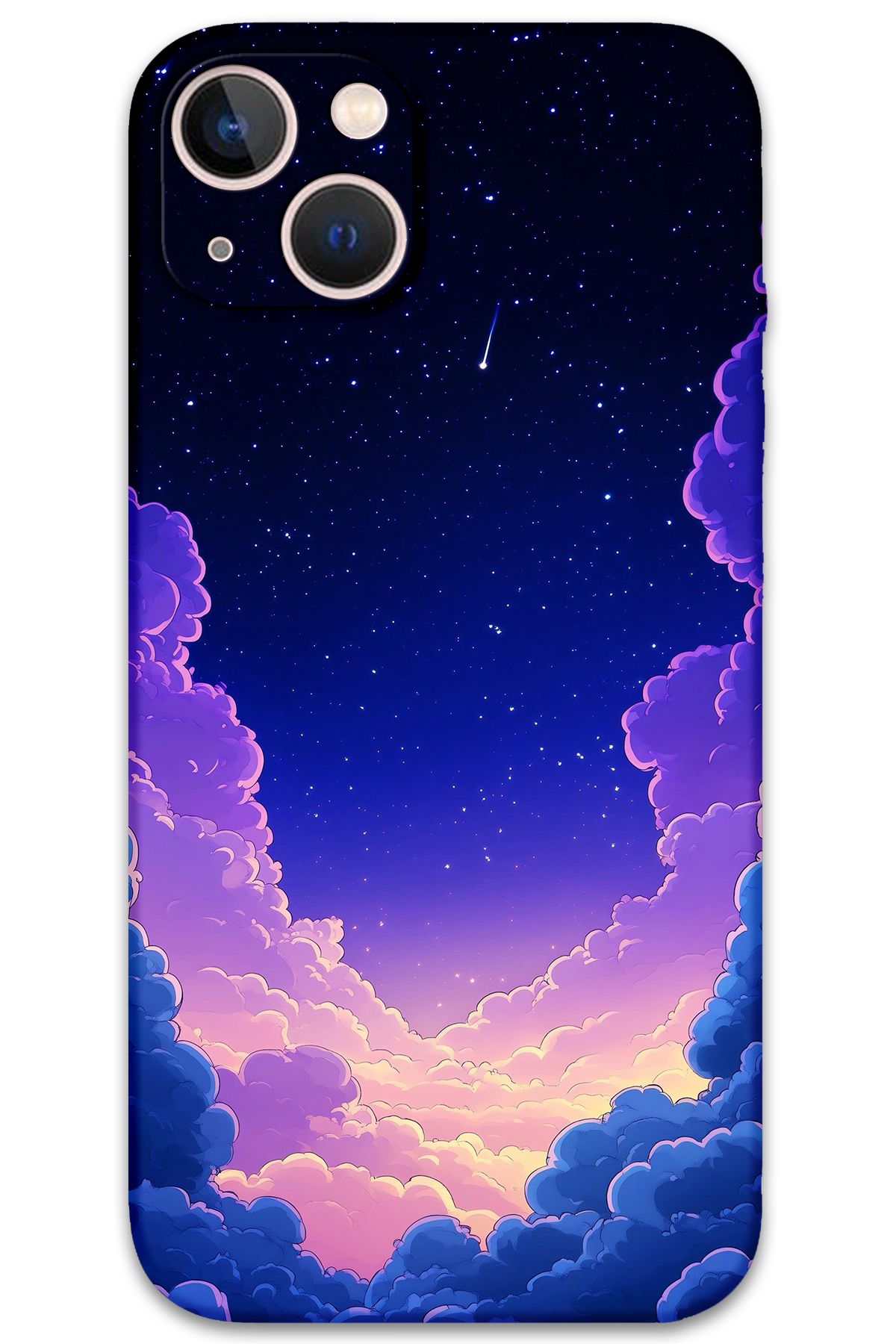 Gramaphone iPhone 14 Uyumlu Uzay Desenli Telefon Kılıfı + Ekran Koruyucu - 5867