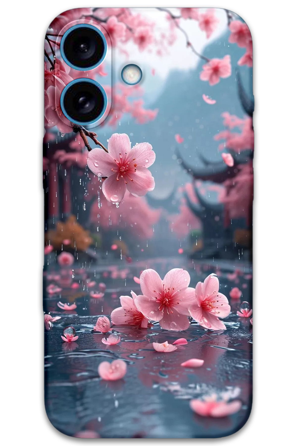 Gramaphone iPhone 16 Uyumlu Çiçek Desenli Telefon Kılıfı + Ekran Koruyucu - 5794