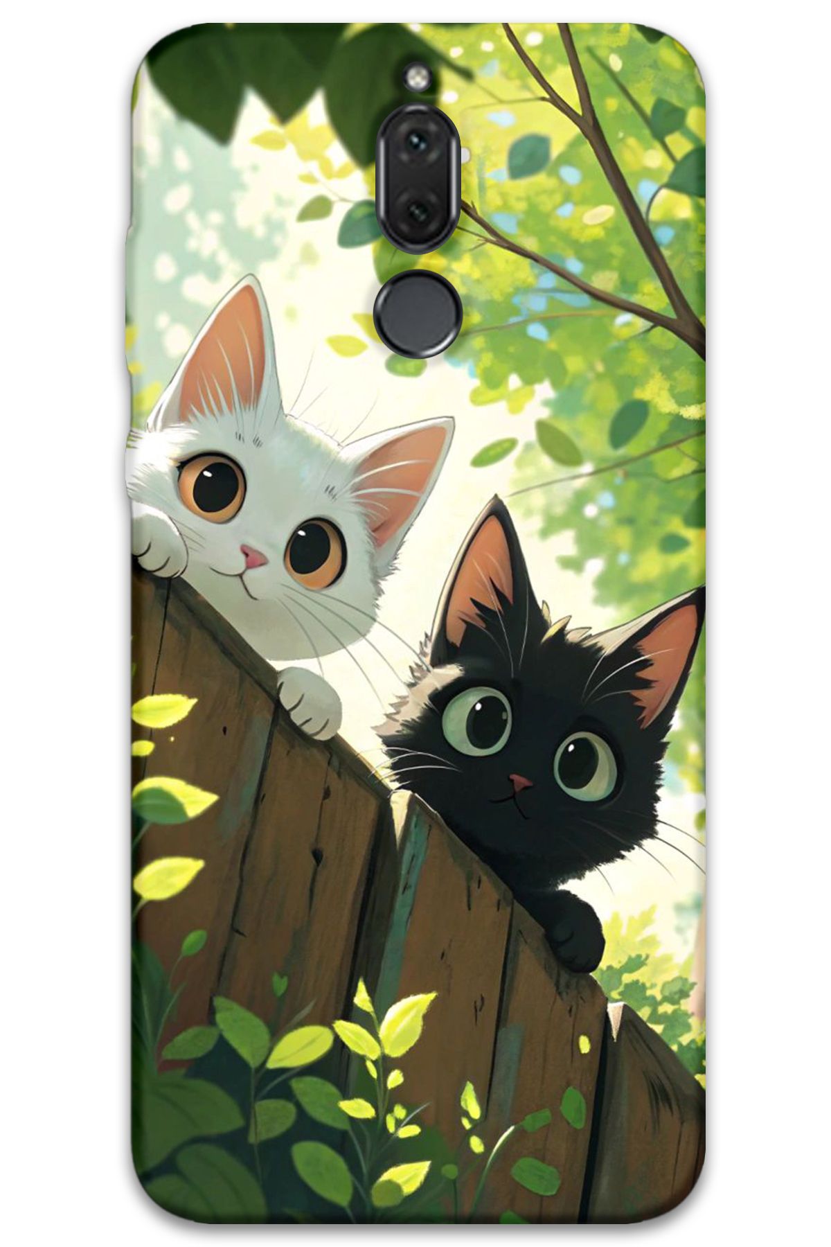 Gramaphone Huawei Mate 10 Lite Uyumlu Kedi Desenli Telefon Kılıfı + Ekran Koruyucu - 5785