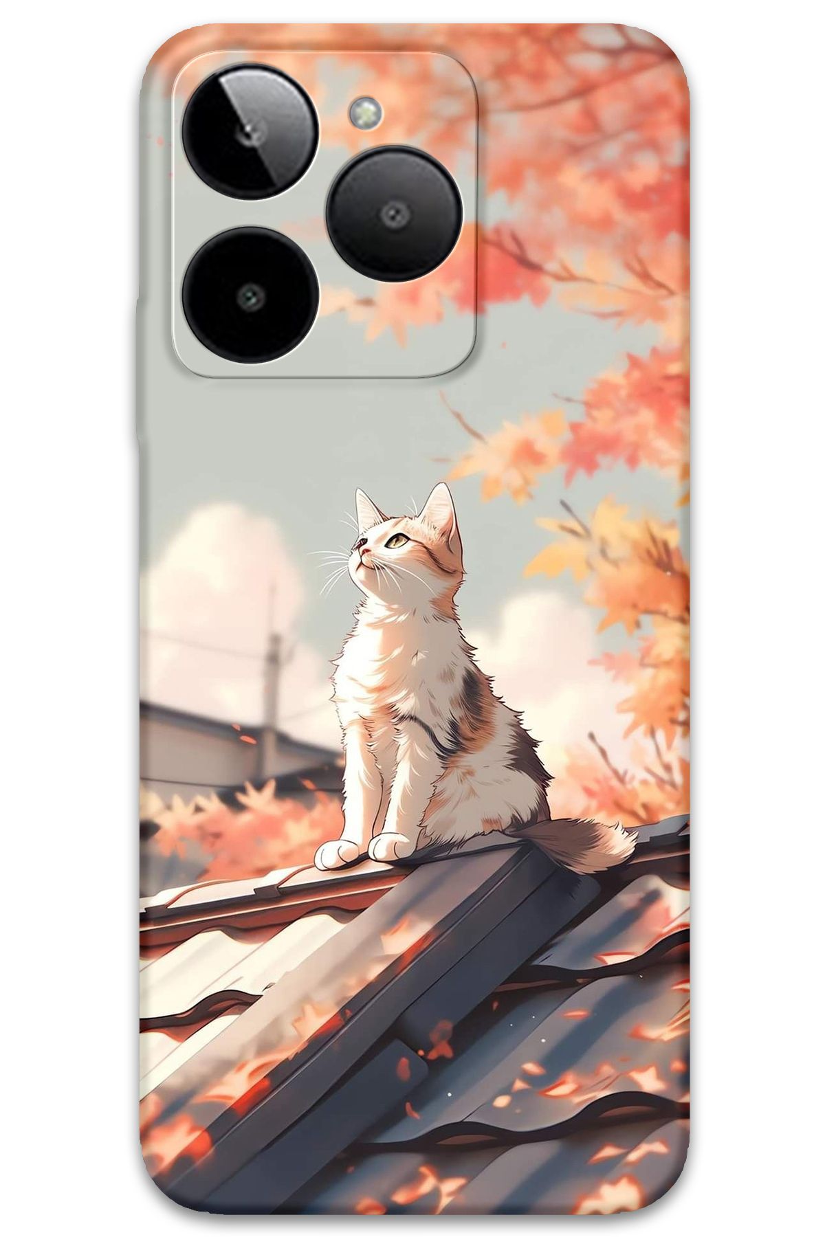 Gramaphone GM Era 50 Uyumlu Kedi Desenli Telefon Kılıfı + Ekran Koruyucu - 5784