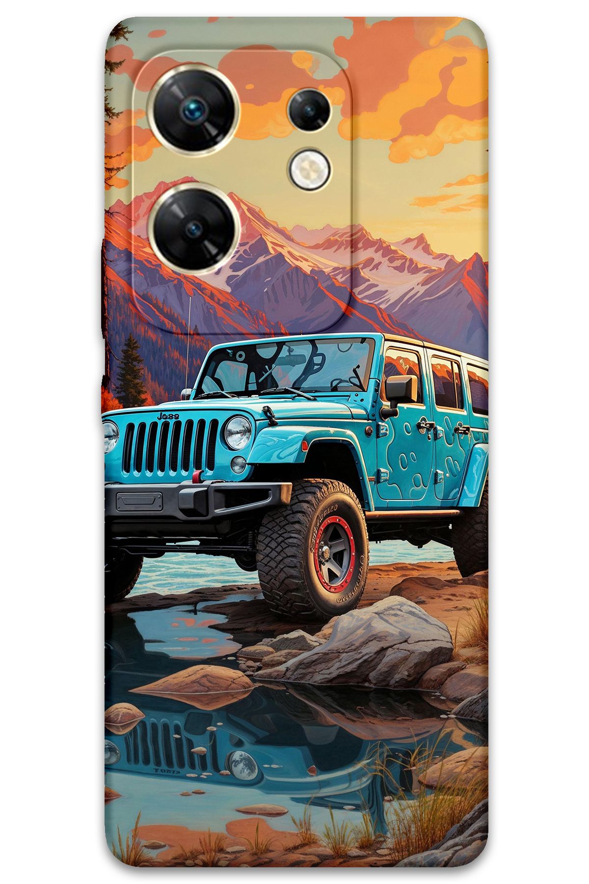 Gramaphone İnfinix Zero 30 4G Uyumlu Araba Desenli Telefon Kılıfı - 5758