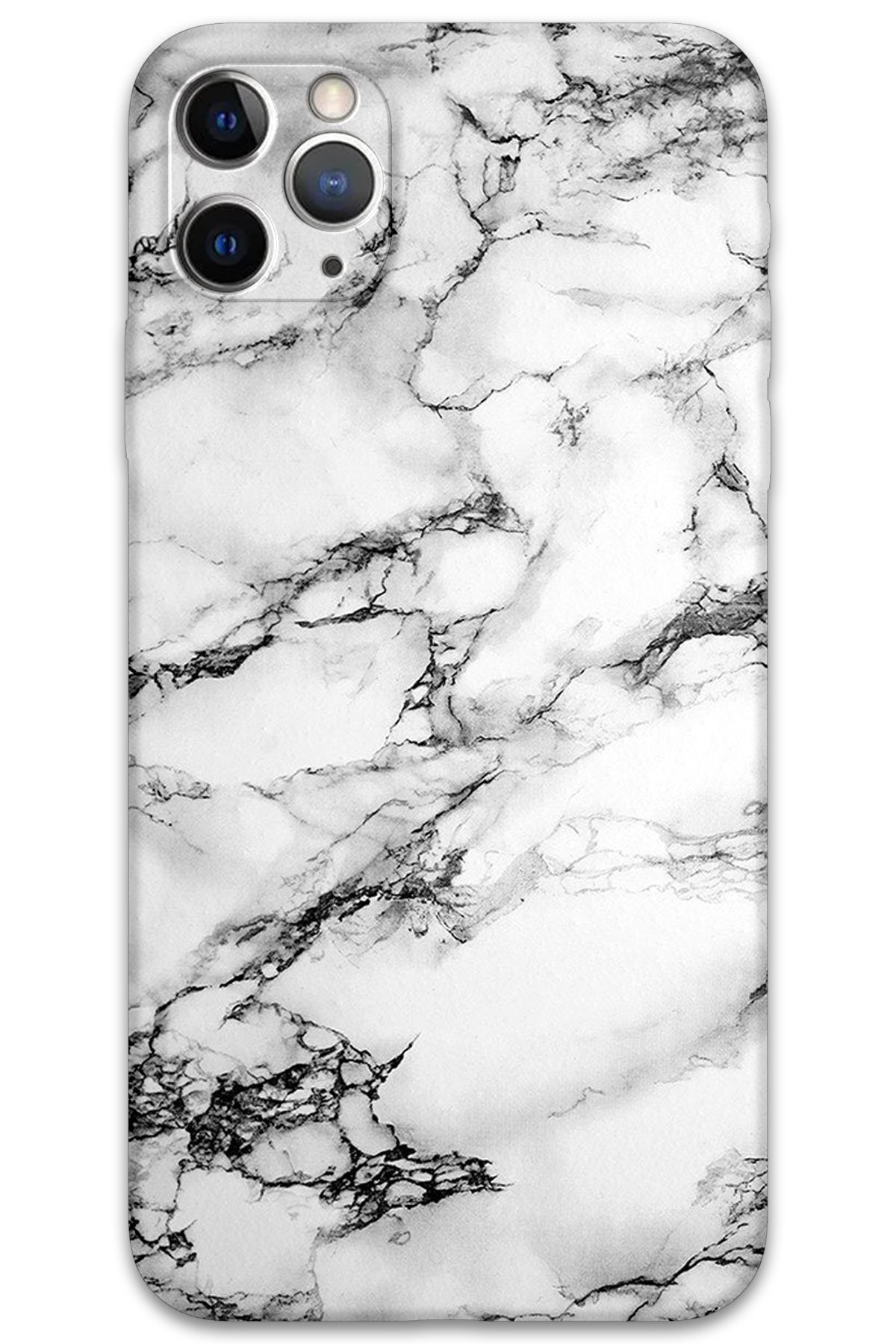 Gramaphone iPhone 11 Pro Uyumlu Mermer Desenli Telefon Kılıfı + Ekran Koruyucu - 5817