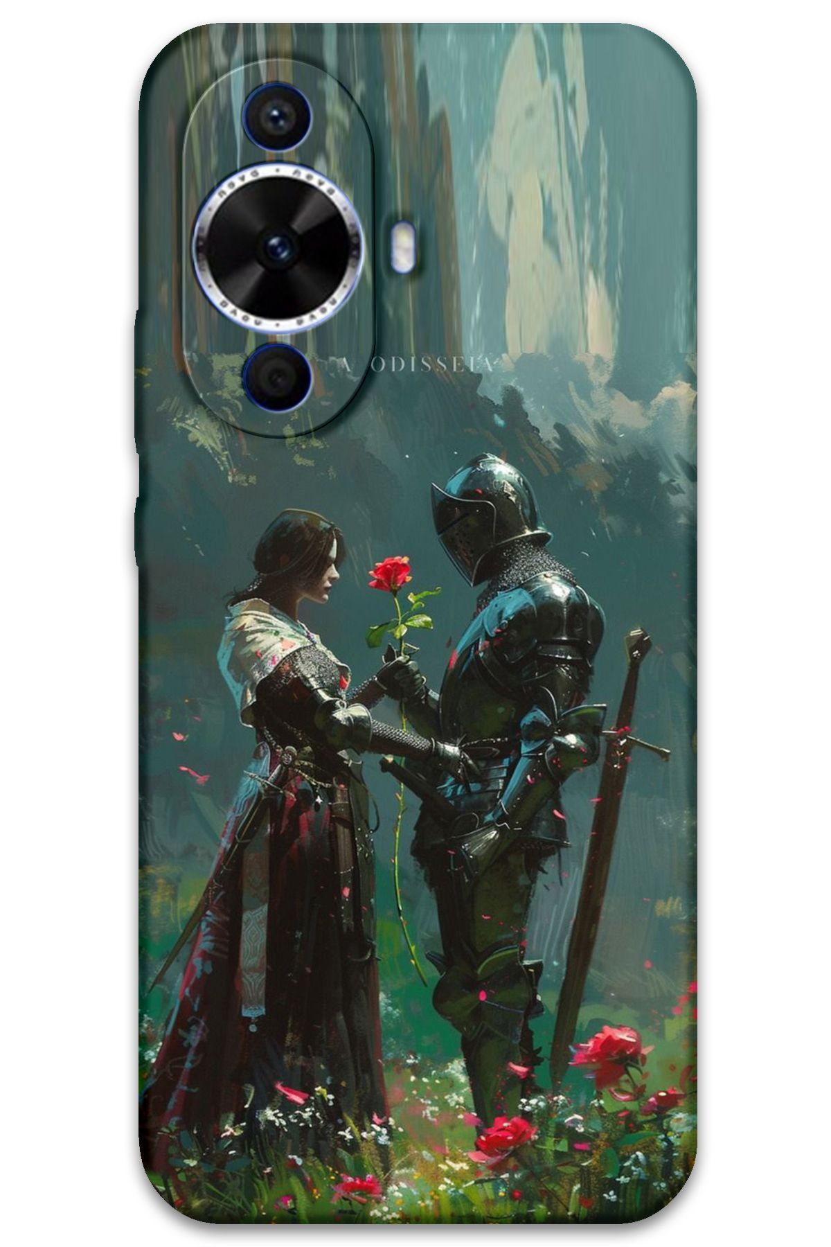 Gramaphone Huawei Nova 12s Uyumlu Retro Desenli Telefon Kılıfı + Ekran Koruyucu - 5839