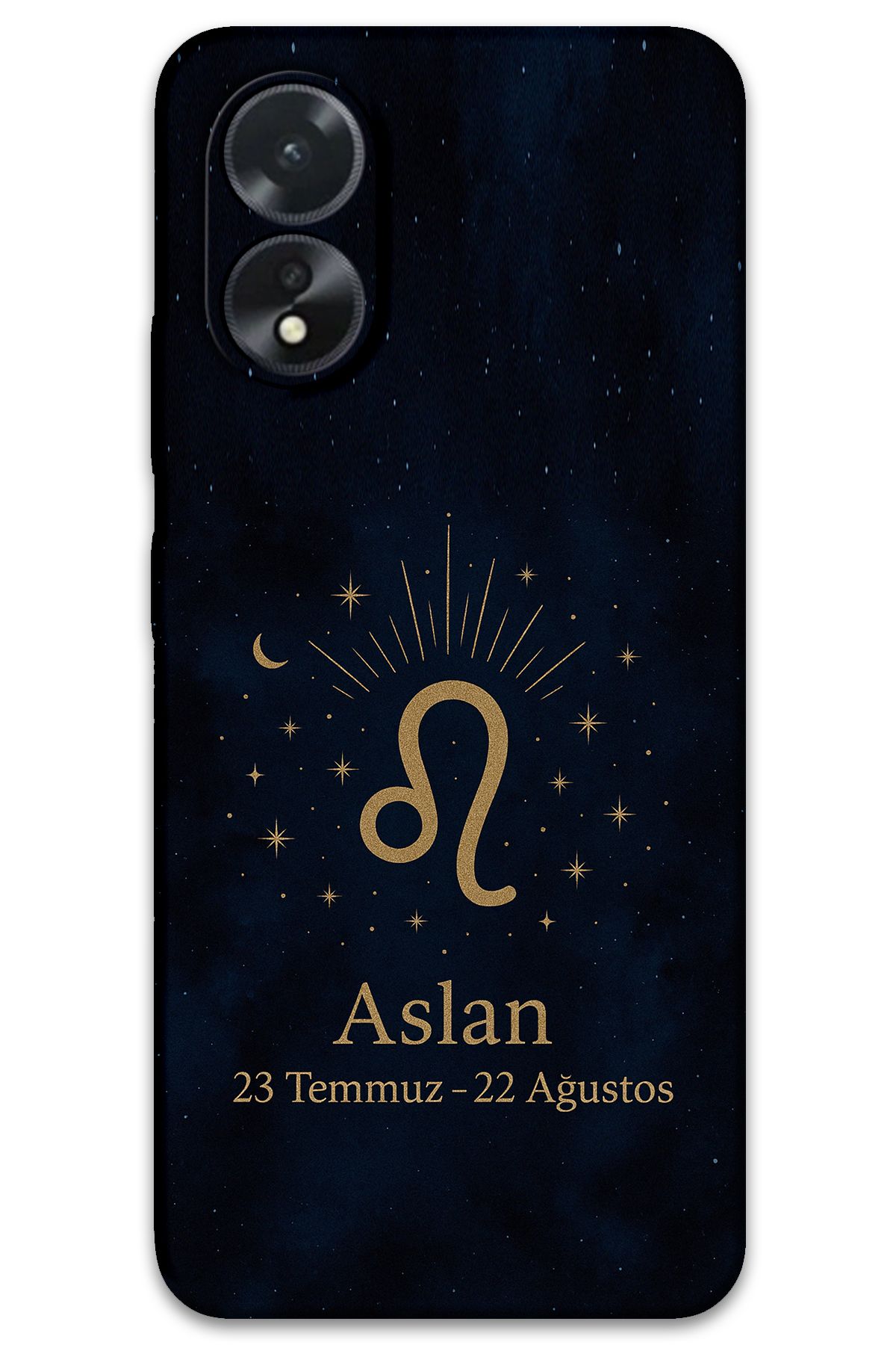 Gramaphone Oppo A38 Uyumlu Aslan Burcu Desenli Telefon Kılıfı + Ekran Koruyucu - 5772
