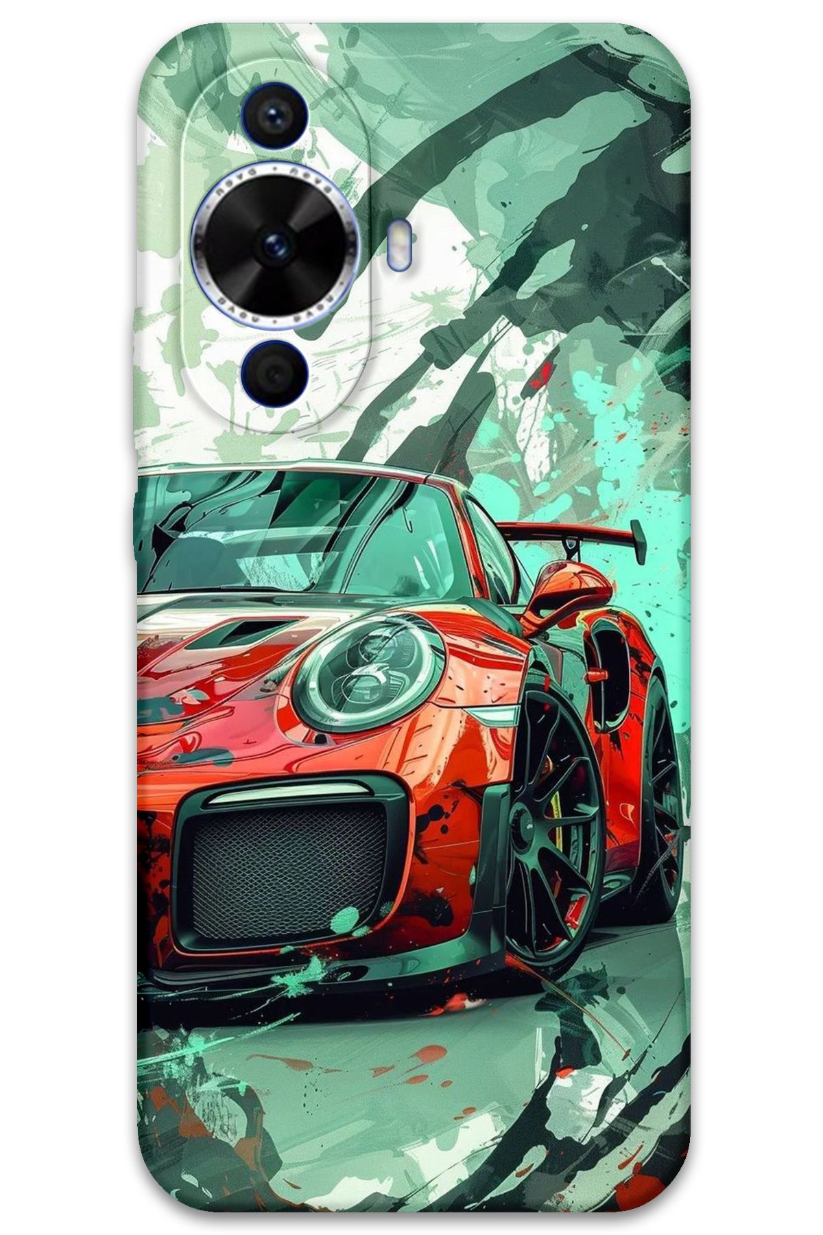 Gramaphone Huawei Nova 12s Uyumlu Araba Desenli Telefon Kılıfı + Ekran Koruyucu - 5765