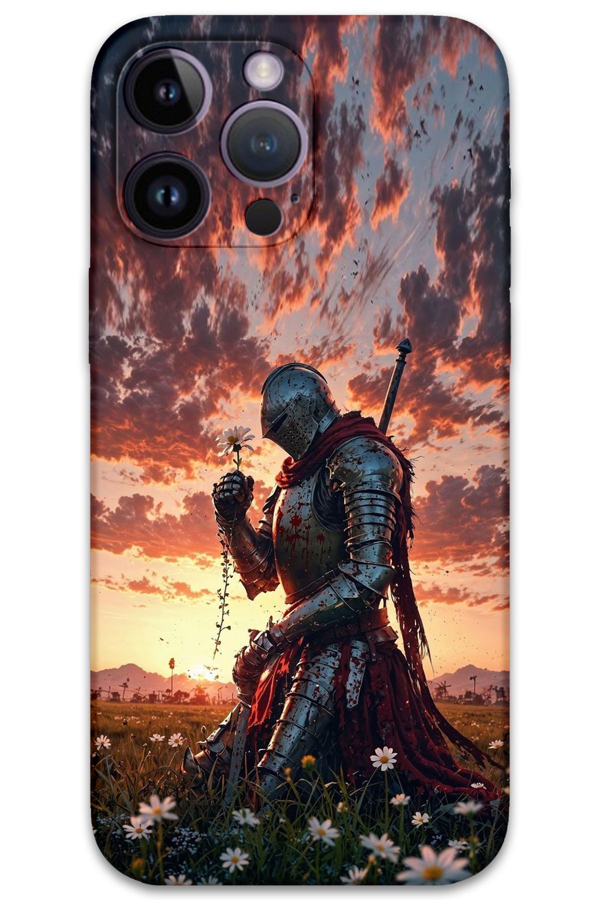 Gramaphone iPhone 14 Pro Uyumlu Retro Desenli Telefon Kılıfı + Ekran Koruyucu - 5842