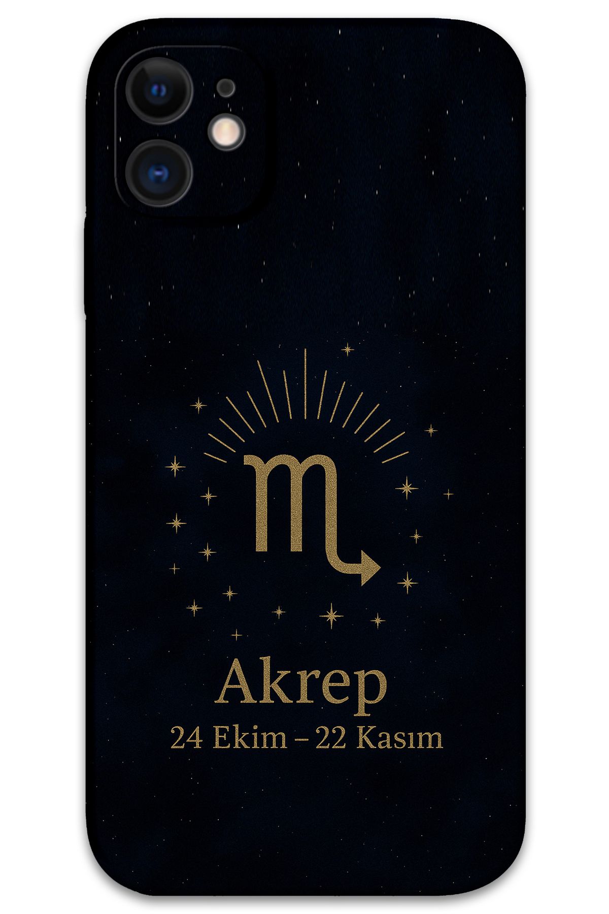 Gramaphone iPhone 12 Uyumlu Akrep Burcu Desenli Telefon Kılıfı + Ekran Koruyucu - 5775
