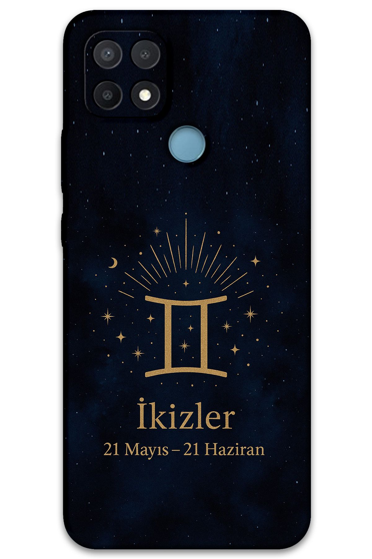 Gramaphone Oppo A15s Uyumlu İkizler Burcu Desenli Telefon Kılıfı + Ekran Koruyucu - 5770