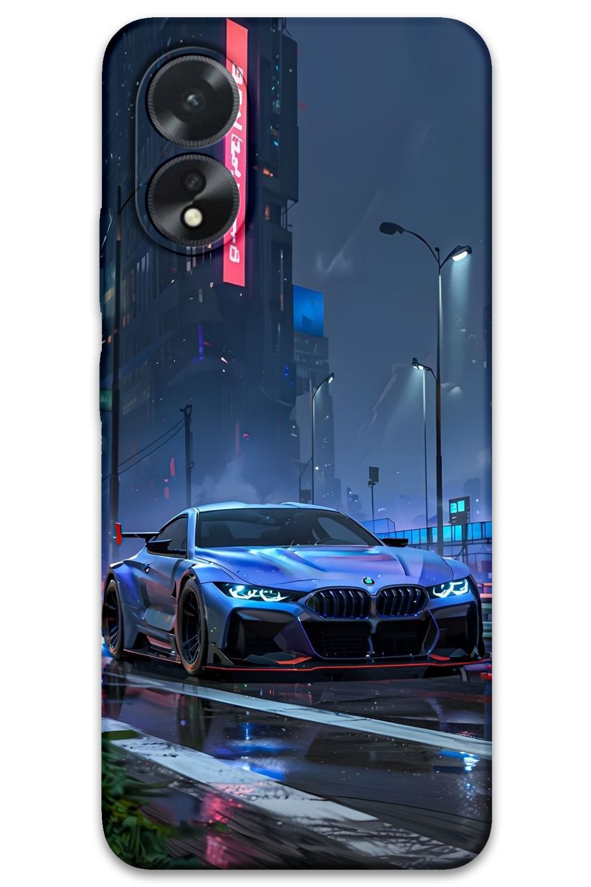 Gramaphone Oppo A38 Uyumlu Araba Desenli Telefon Kılıfı + Ekran Koruyucu - 5767