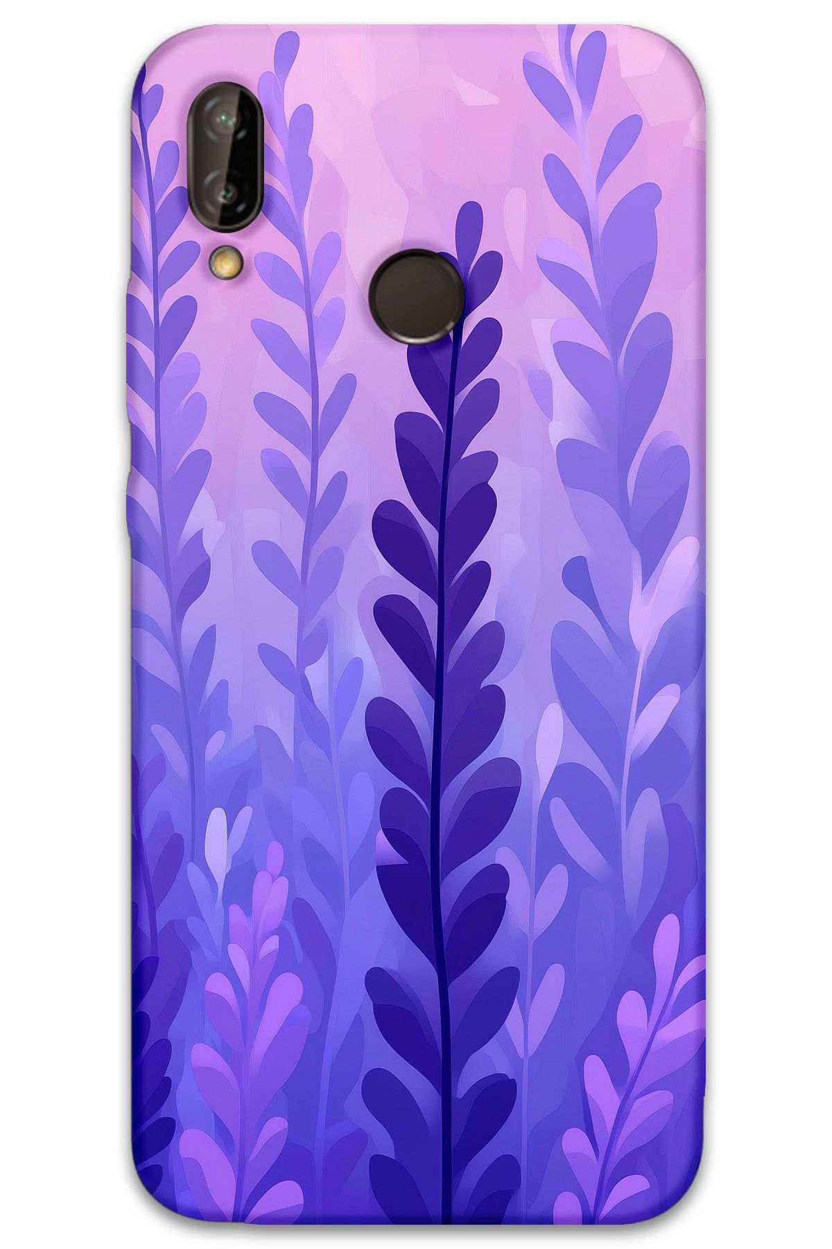 Gramaphone Huawei P20 Lite Uyumlu Çiçek Desenli Telefon Kılıfı + Ekran Koruyucu - 5798