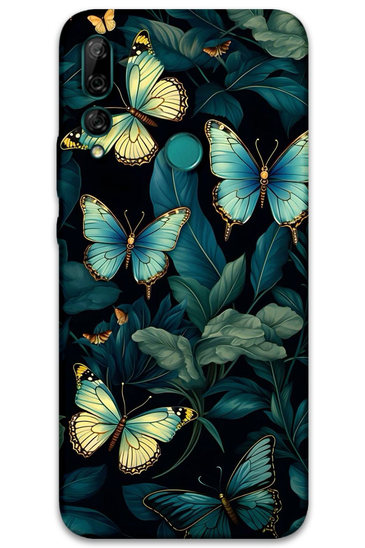 Gramaphone Huawei Y9 Prime 2019 Uyumlu Kelebek Desenli Telefon Kılıfı + Ekran Koruyucu - 5791