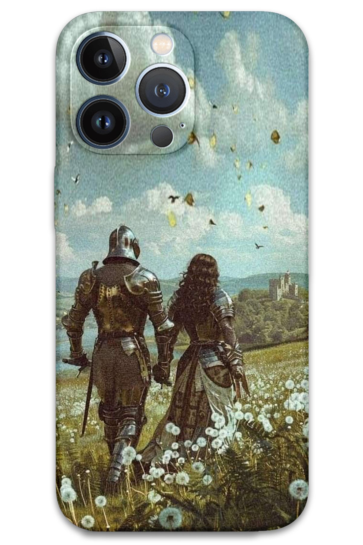 Gramaphone iPhone 13 Pro Uyumlu Retro Desenli Telefon Kılıfı + Ekran Koruyucu - 5843