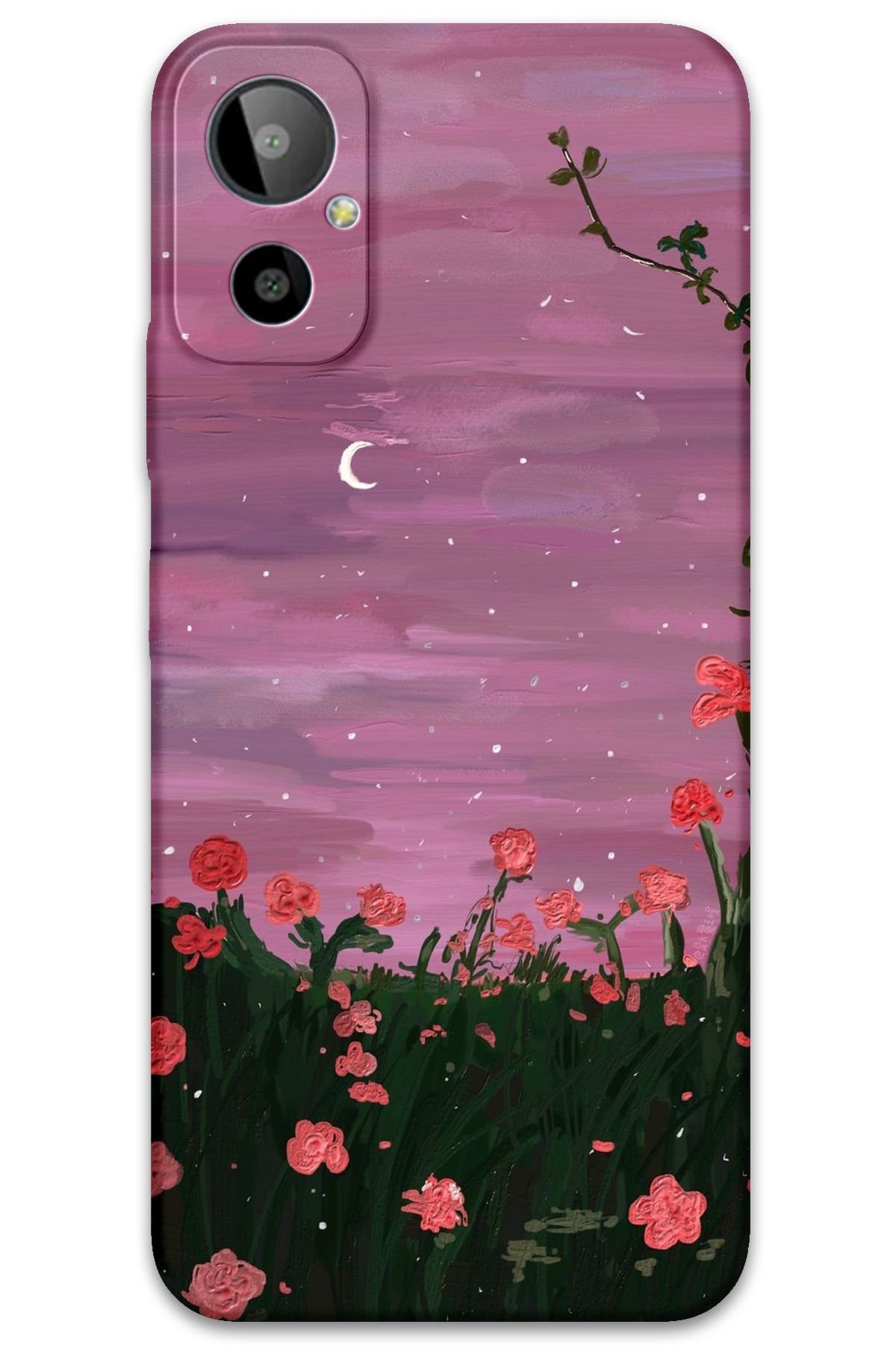 Gramaphone GM 23 SE Uyumlu Çiçek Desenli Telefon Kılıfı + Ekran Koruyucu - 5793