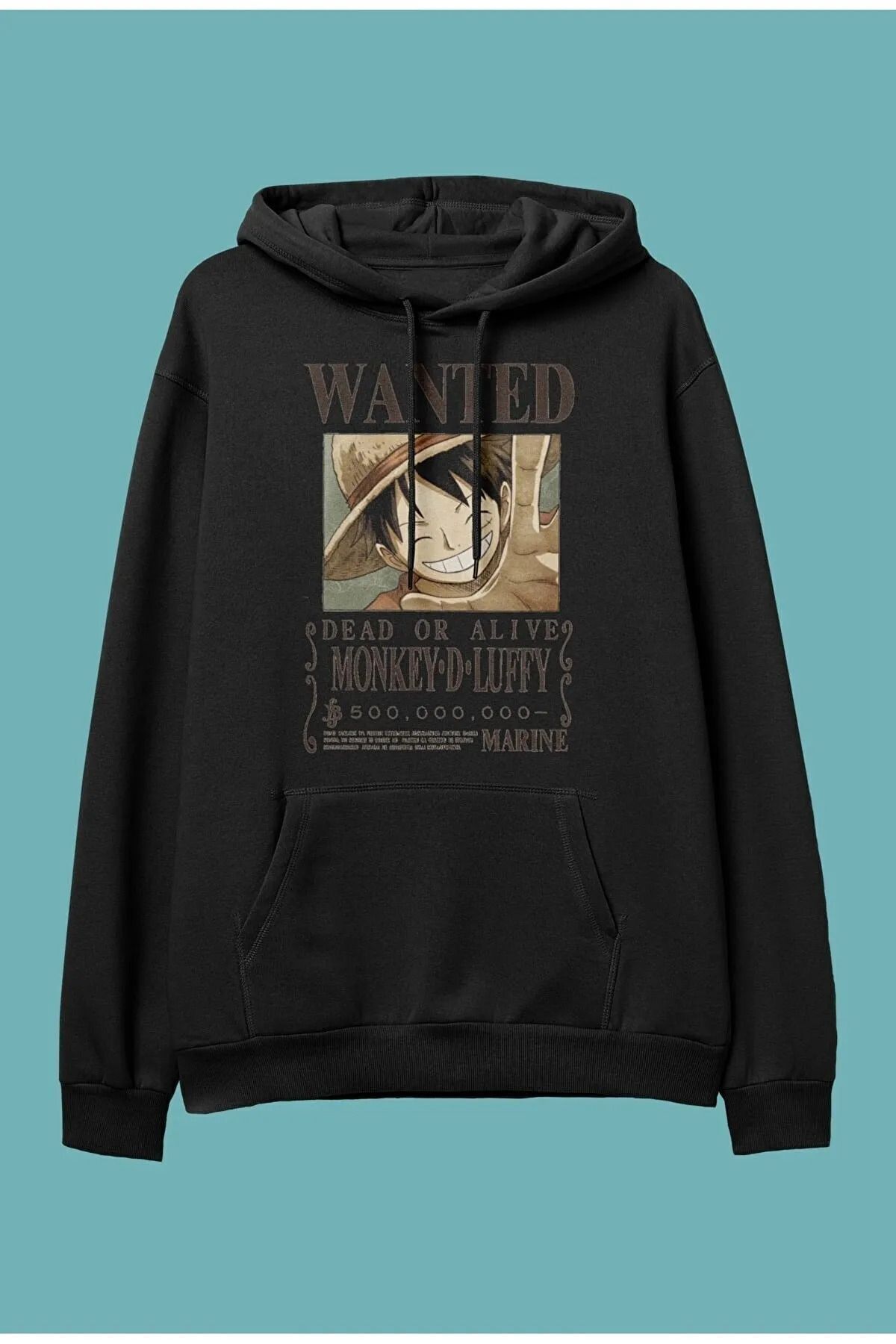 FoxSkin Sportswear&Company One Piece Monkey D. Luffy Anime Karakter Baskılı Özel Tasarım Sweatshirt Kapüşonlu Hoodie