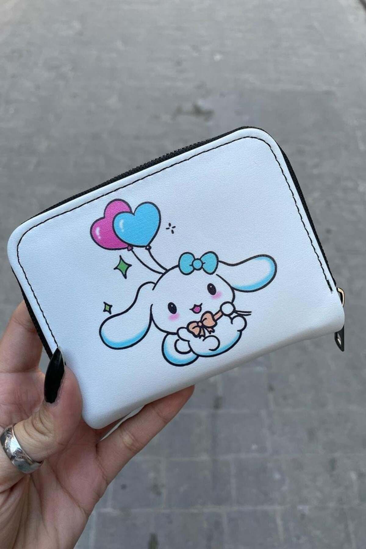 Karakedi Anime Sanrio Cinnamoroll Kalp Balonlar Kısa cüzdan