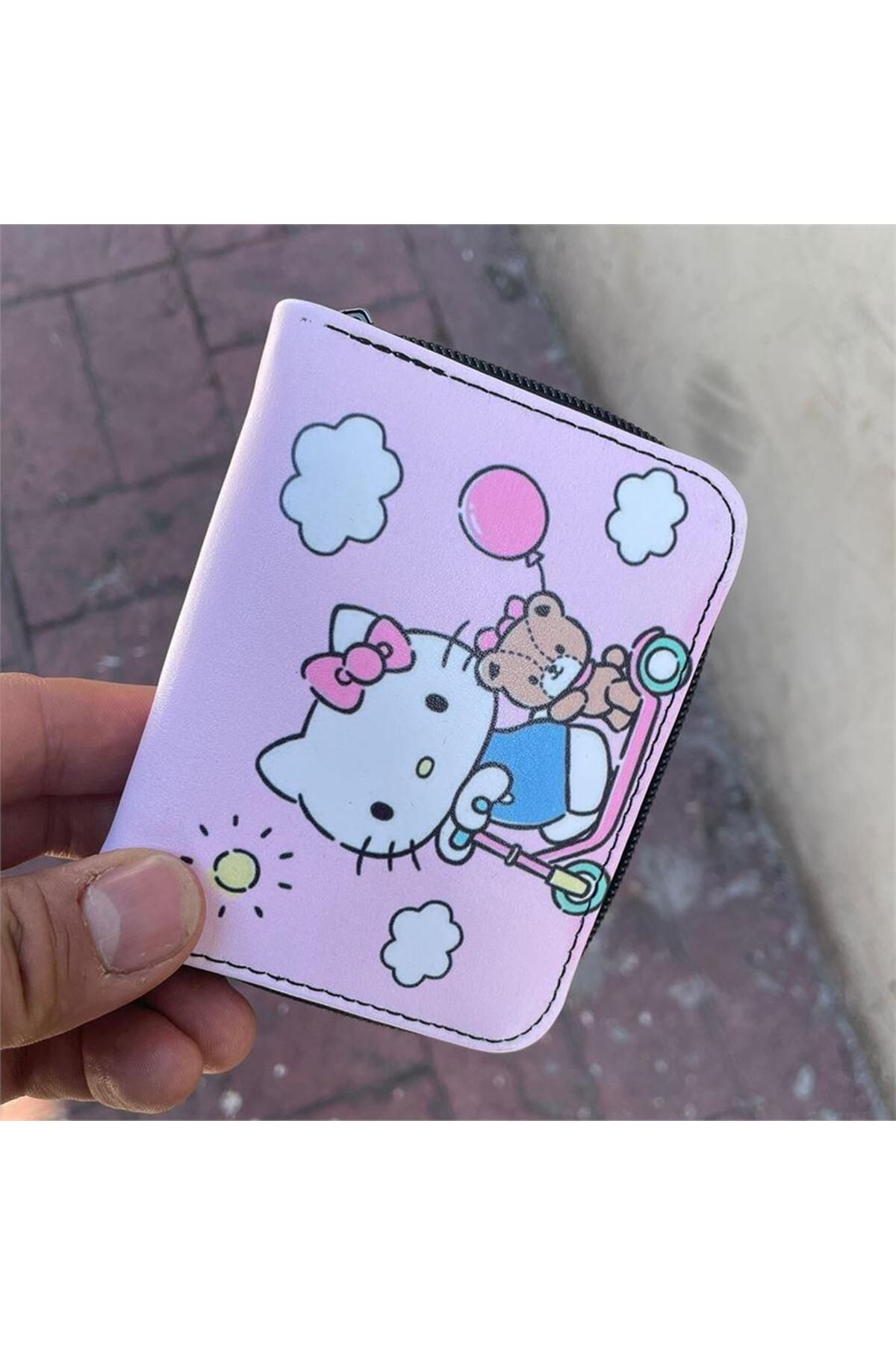 Karakedi Hello Kitty Bear Scooter Pembe Kısa Cüzdan