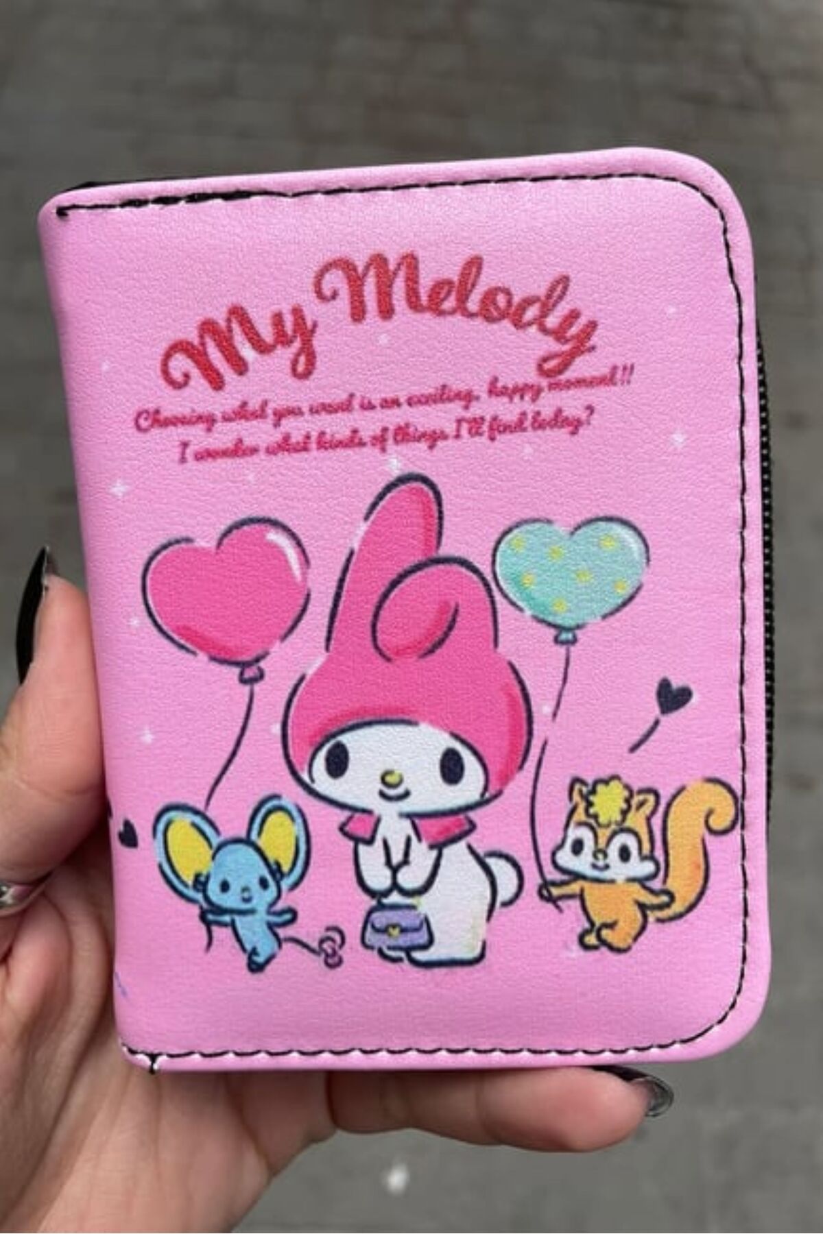 Karakedi My Melody Kalp Balonlar Pembe Kısa cüzdan