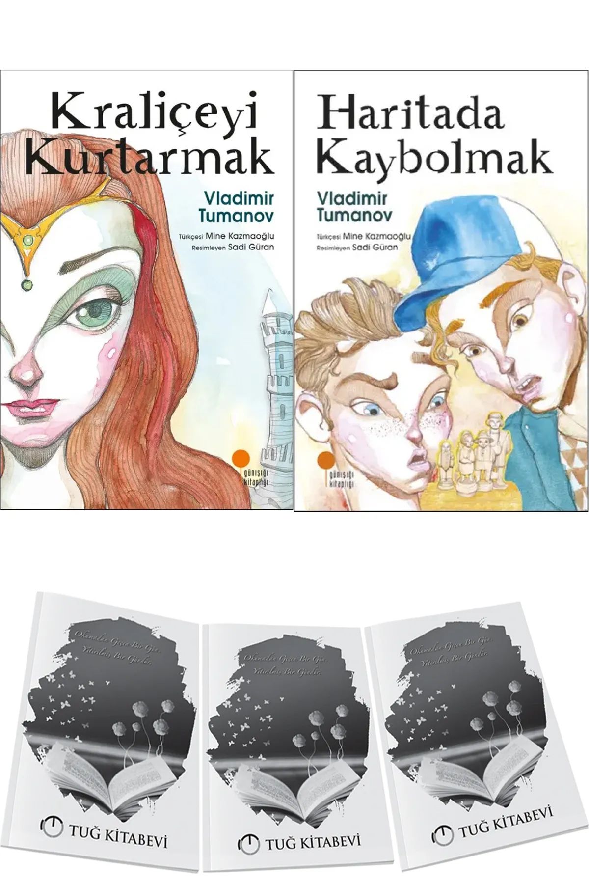 Günışığı Kitaplığı Kraliçeyi Kurtarmak ve Haritada Kaybolmak 2li Set Vladimir Tumanov + Hediye