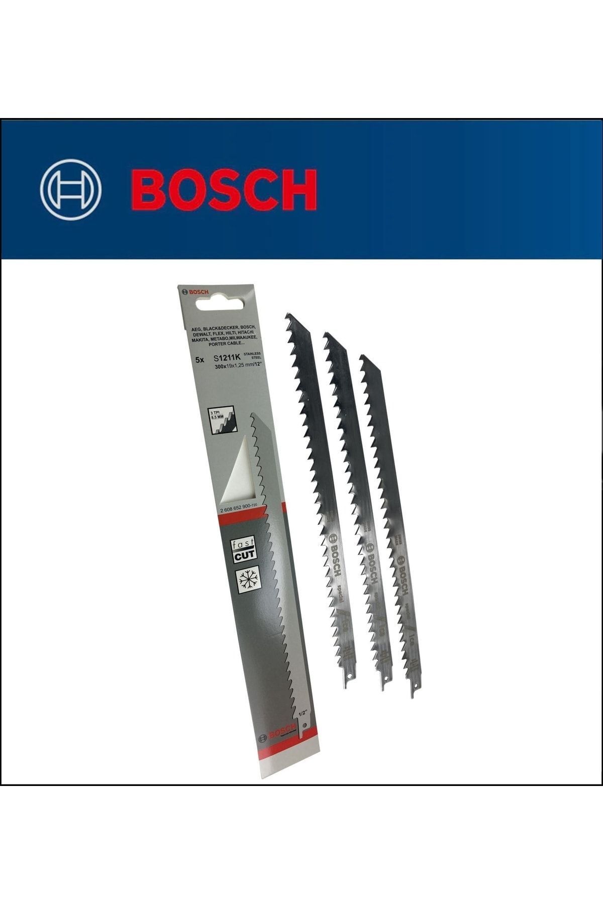 Bosch - Tilki Kuyruğu Bıçağı S 1211 K - Buz Ve Kemik Kesme 2608652900 3'lü Paket