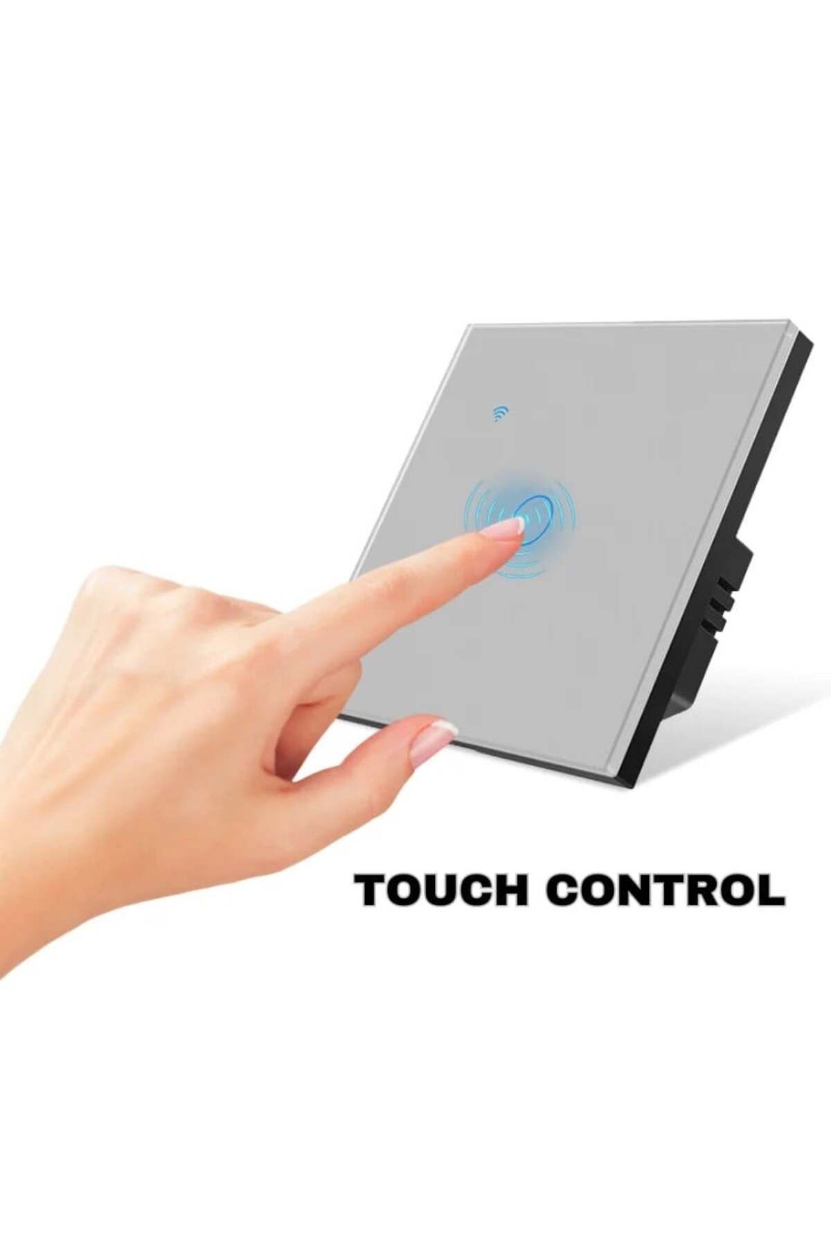 iUni-Întrerupător tactil inteligent, WiFi, Sticlă securizată, iUni 1G, 10A, Control vocal, Smart Life/Tuya, LED, Argintiu 5