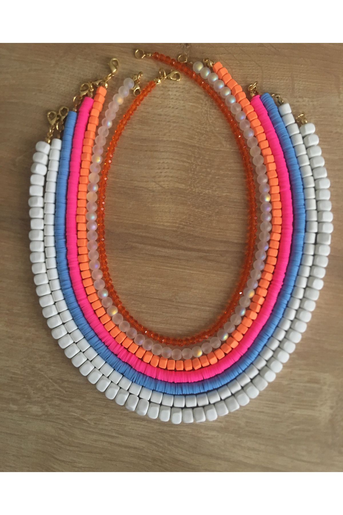 Butik Fimo polimer kil akrilik kristal boncuk kolyeler