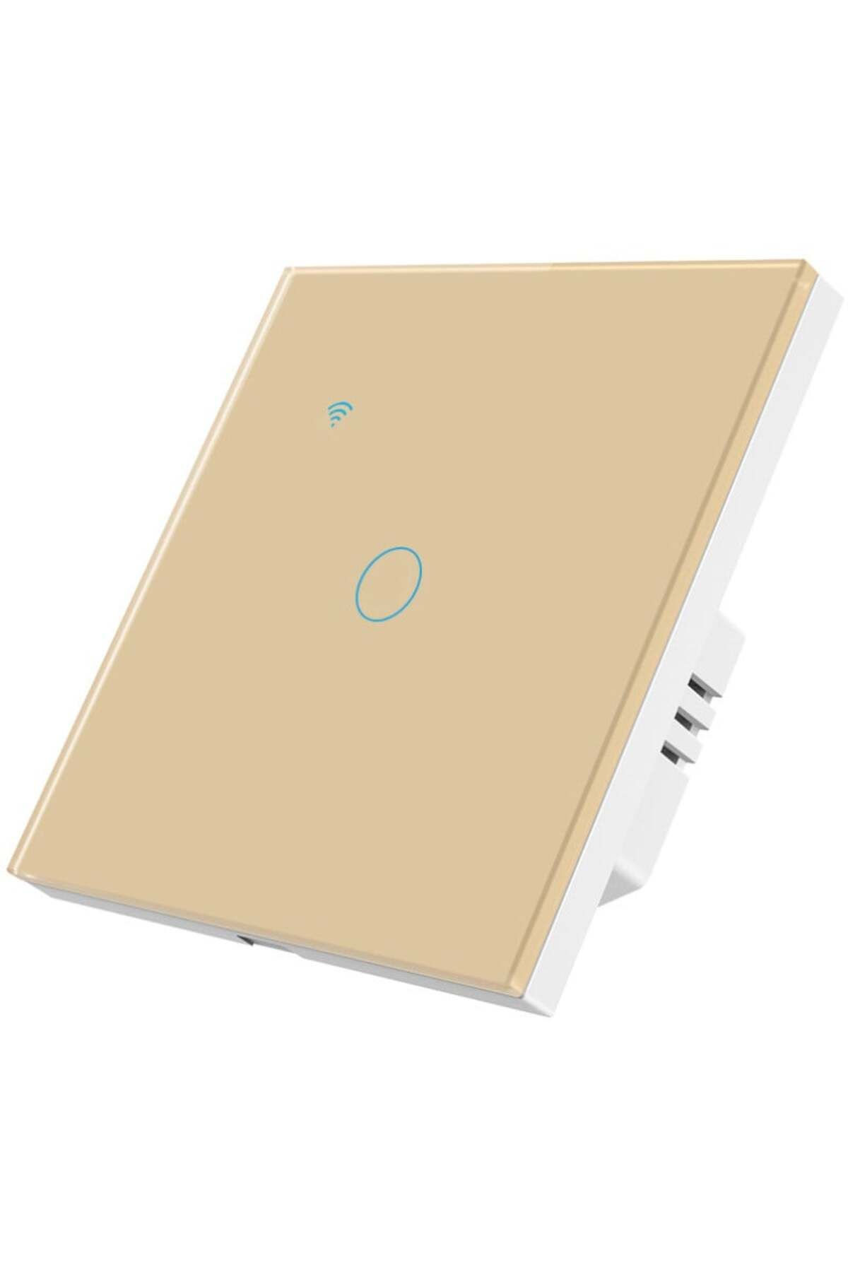 iUni-Comutator tactil inteligent pentru scară/traversa iUni 1F, Wi-Fi, sticlă securizată, LED, auriu 1