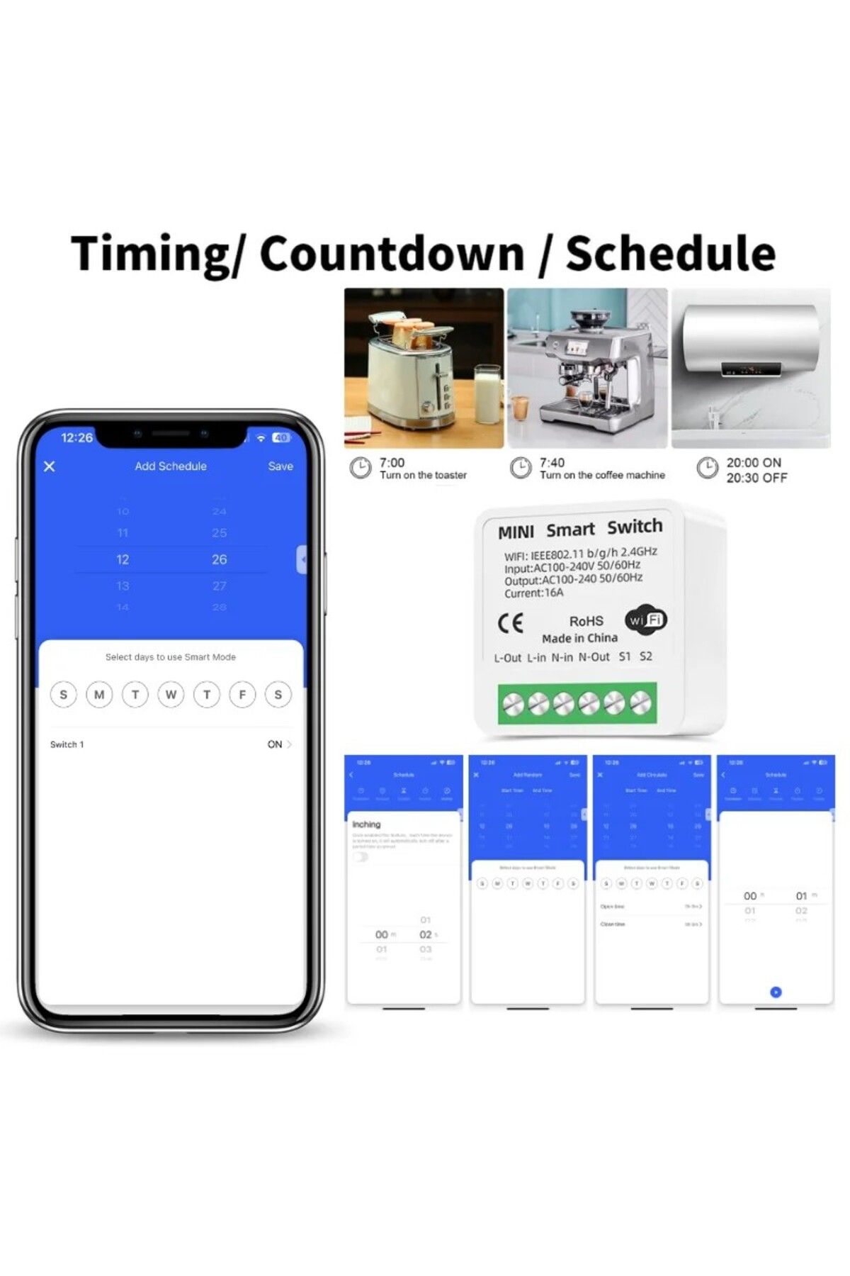 iUni-Switch, Ds2 Wifi Smart Relay, Wifi, 16a, Smart Life / Tuya App, Programmable, Voice Control 5