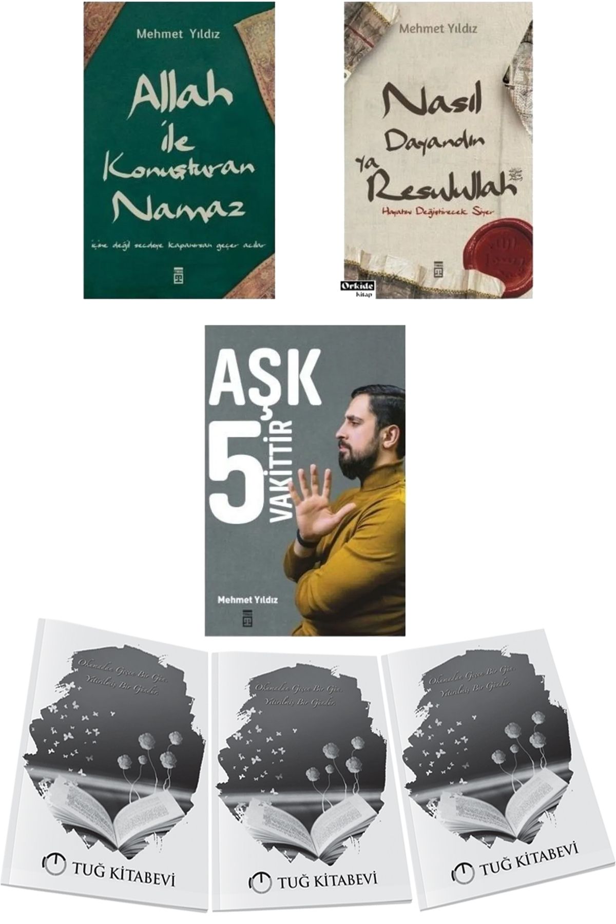 Timaş Yayınları Allah ile Konuşturan Namaz-Nasıl Dayandın Ya Rasulullah-Aşk 5 Vakittir 3lü Set Mehmet Yıldız