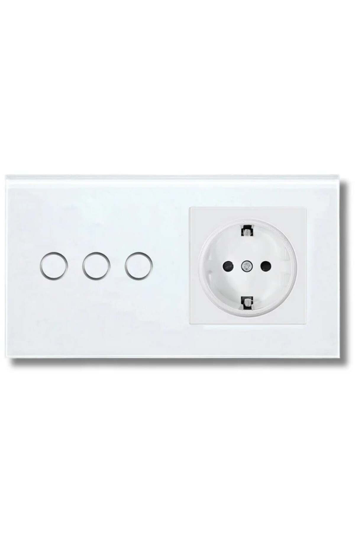 iUni-Triple touch switch and socket, tempered glass frame, iUni 3Y, LED 1