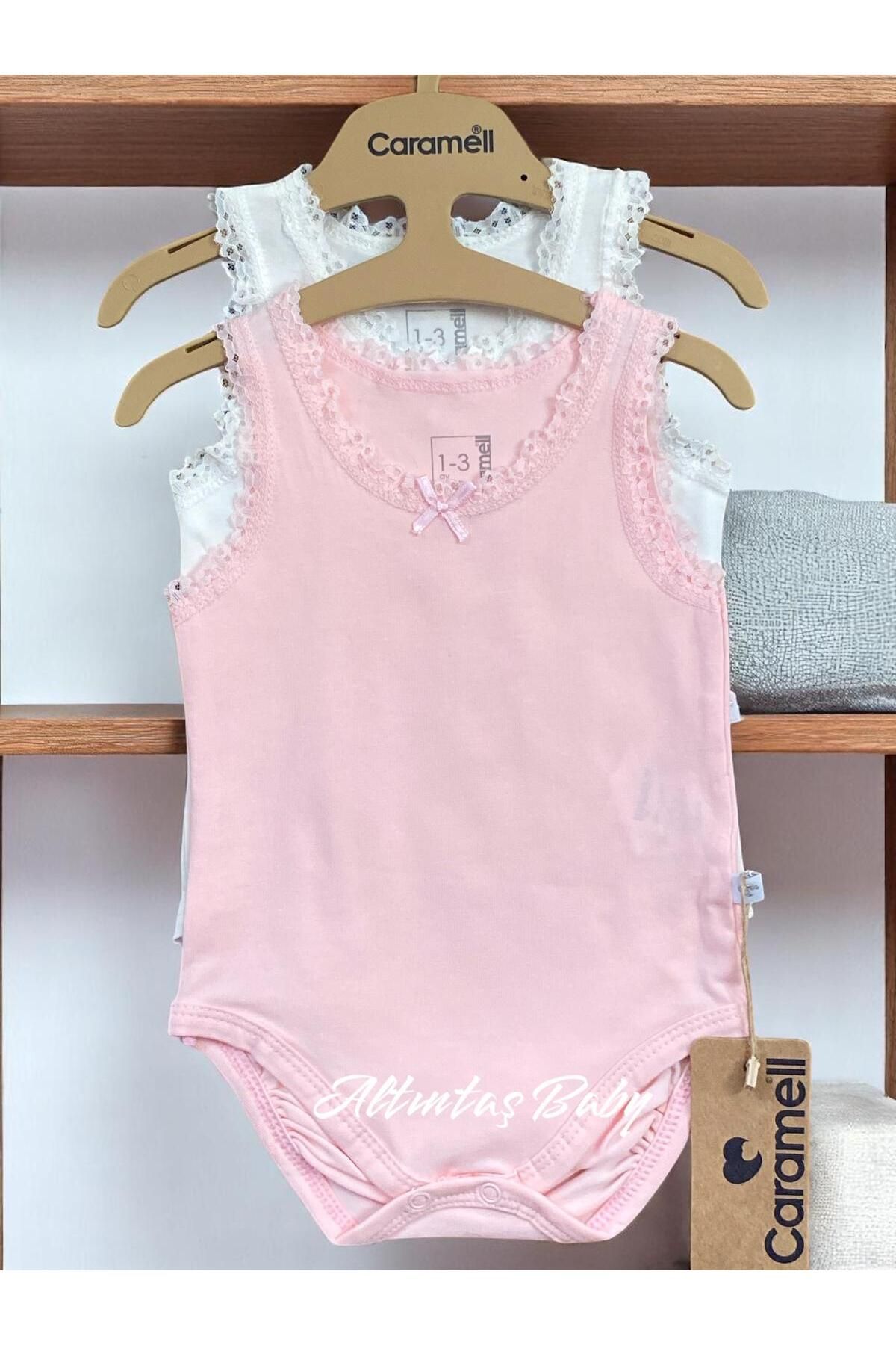 ALTINTAŞ BABY Dantel Detaylı %100 Pamuk 2'li Body Set Kız Bebek