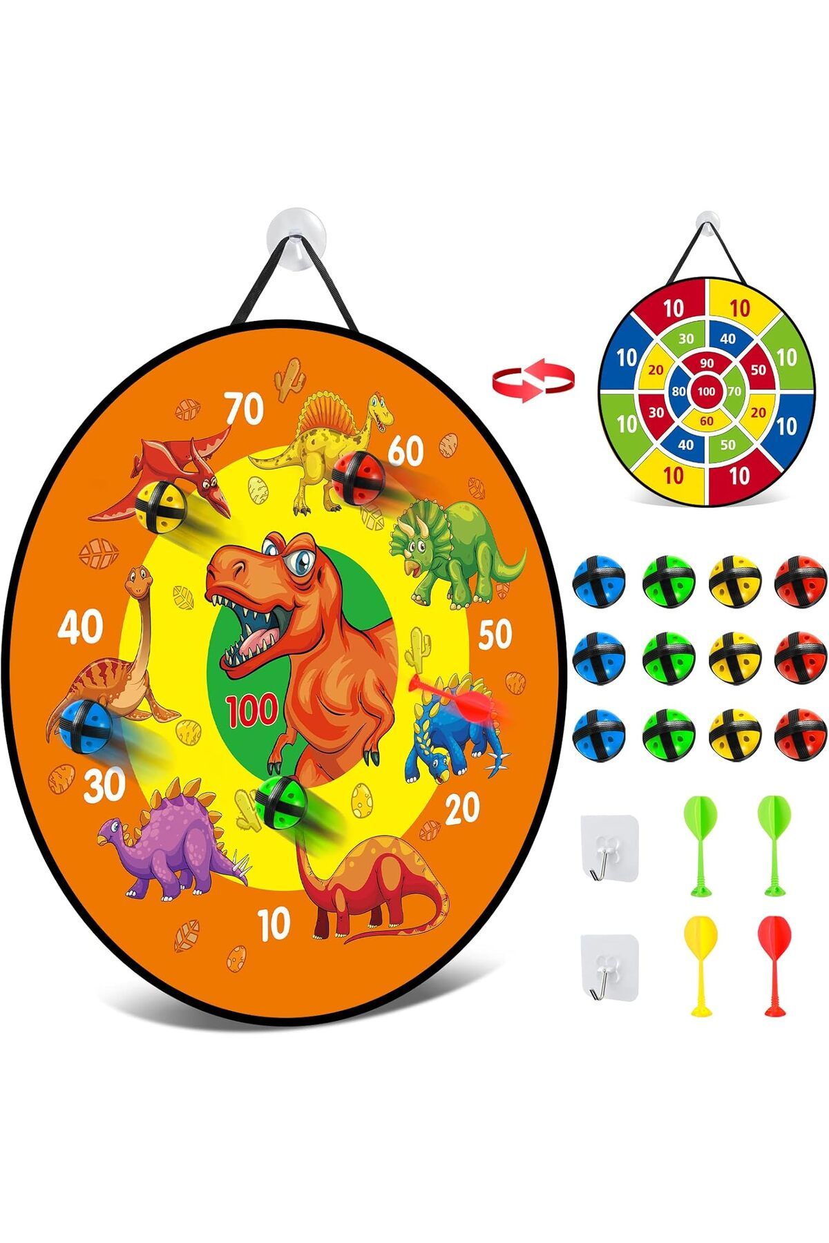 Tophoniex Dart Pliabil Cu Doua Fete, 16 Bile Lipicioase, 9 Sageti, 2 Carlige Pentru Agatat, 1 Rucsac,tophoniex - One Size