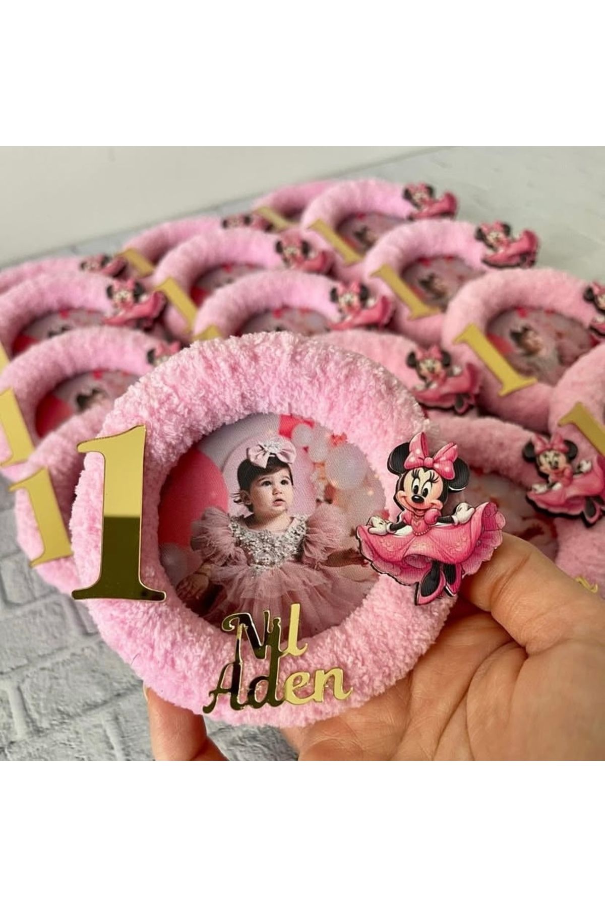 MileV 15 adet minnie mouse konseptli doğum günü magneti