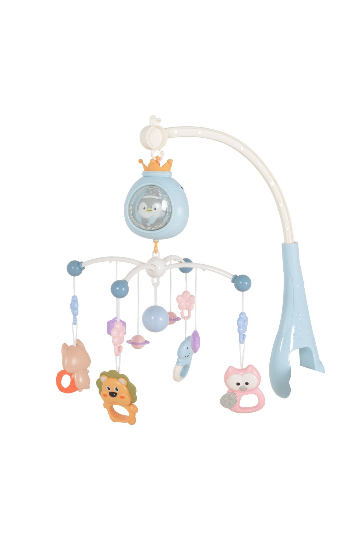 Moni-Musical carousel with remote control and lights Penguin, Blue 1