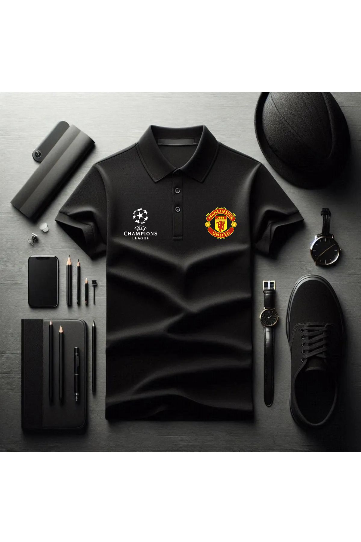 Pisa Art MANCHESTER UNİTEDDEVLER LİGİ ÖZEL TASARIM POLO YAKA T-SHIRT
