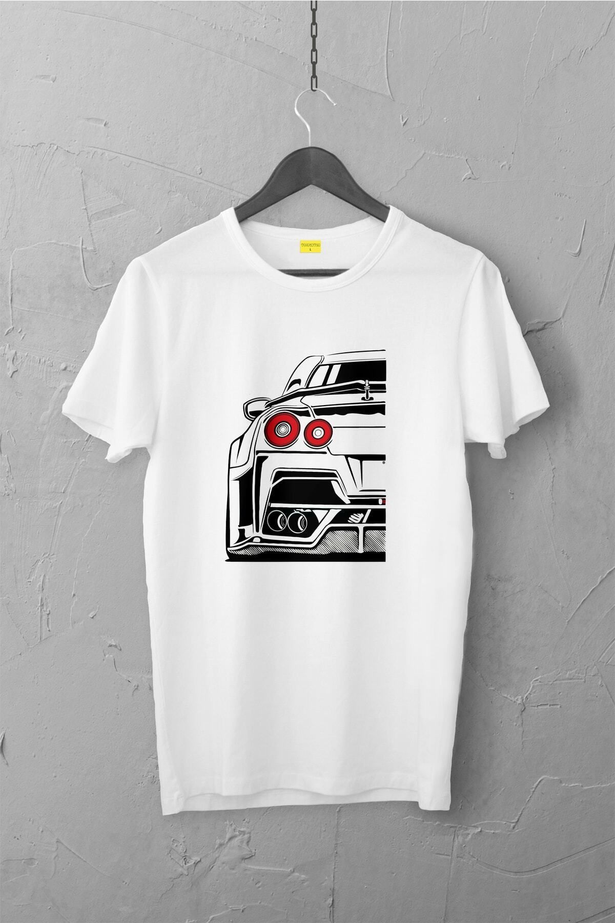 Pisa Art Nissan Gtr R35 Design Tshirt , Unisex Premium, Çatlama Solma Yapmaz / Otomobil