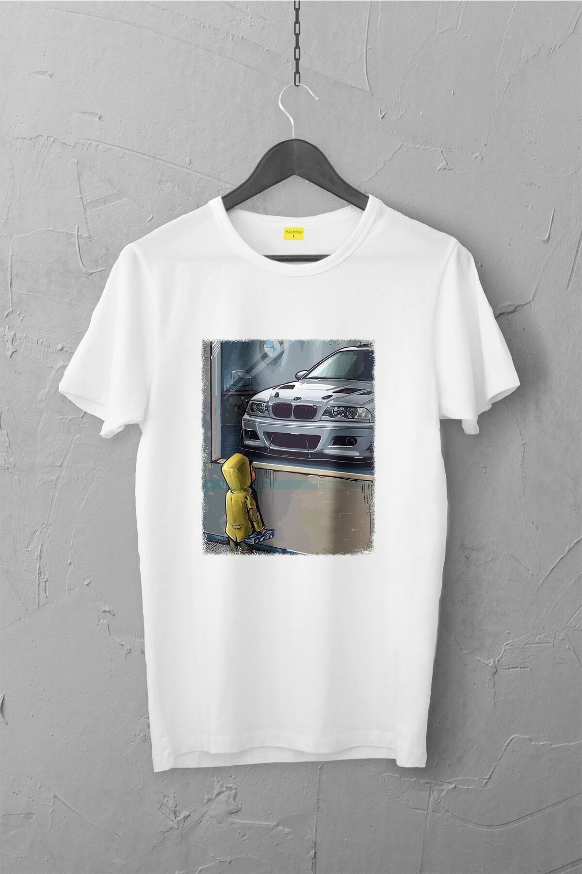 Pisa Art Bmw E46 Tasarımlı Tshirt , Unisex Premium, Çatlama Solma Yapmaz / Otomobil