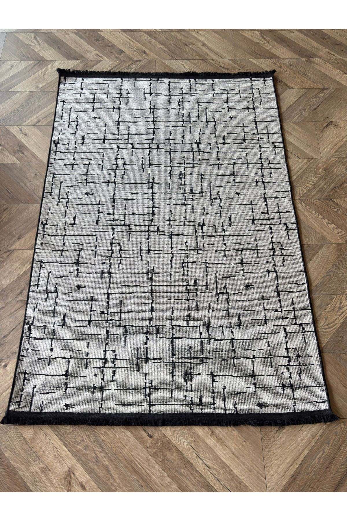 vendahome"hayalindeki ev için" Yıkanabilir Şönil Halı Makine Dokuması Kaymaz Taban Bej 120x180