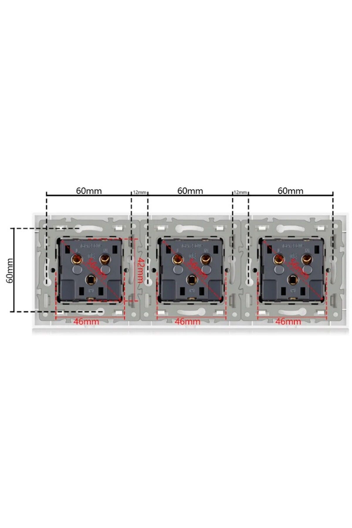 iUni-Triple Socket With Tempered Glass Frame Ws3, 16a 9