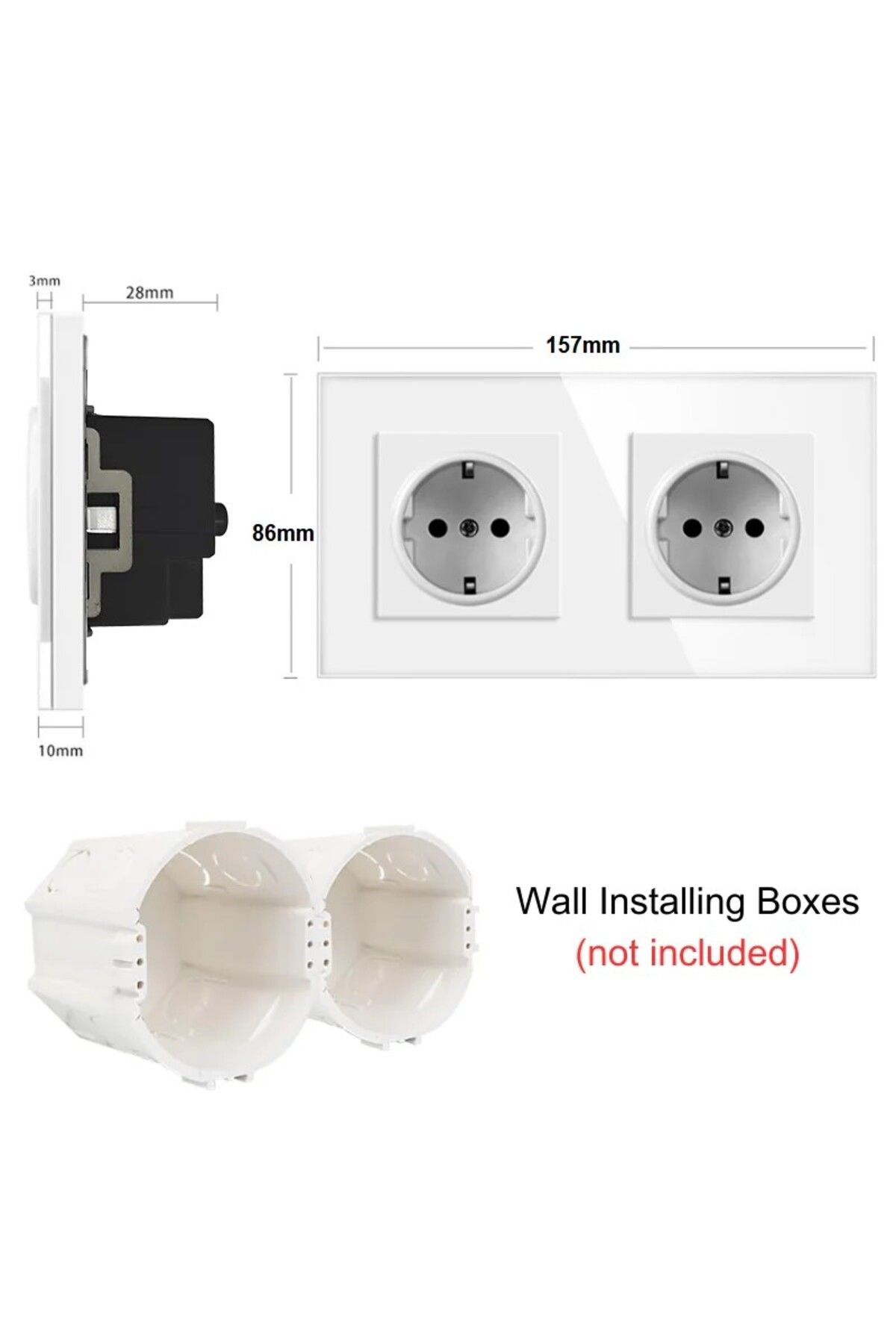 iUni-Double Socket With Tempered Glass Frame Ws2, 16a 9