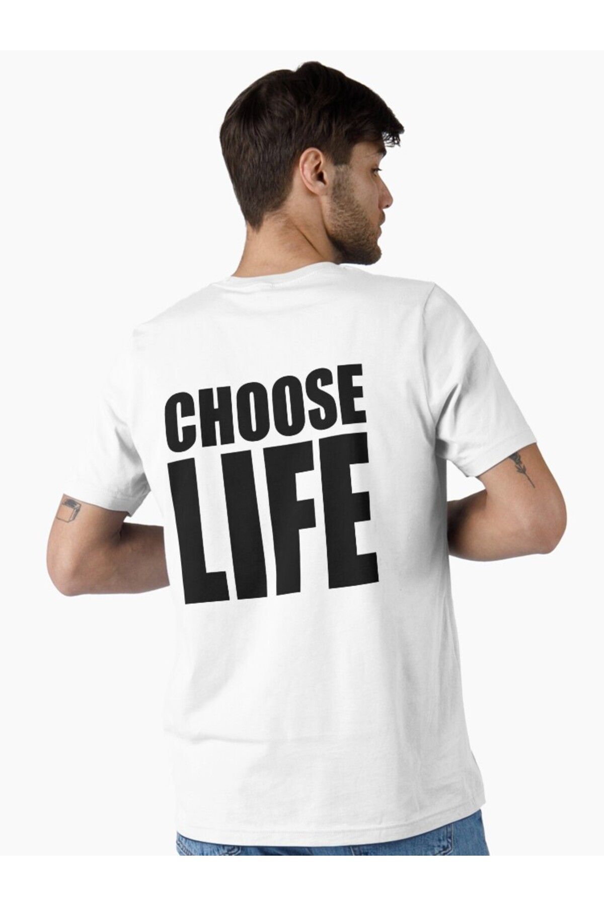 ship master Choose Life Yazılı Unisex Motivasyonel Tişört