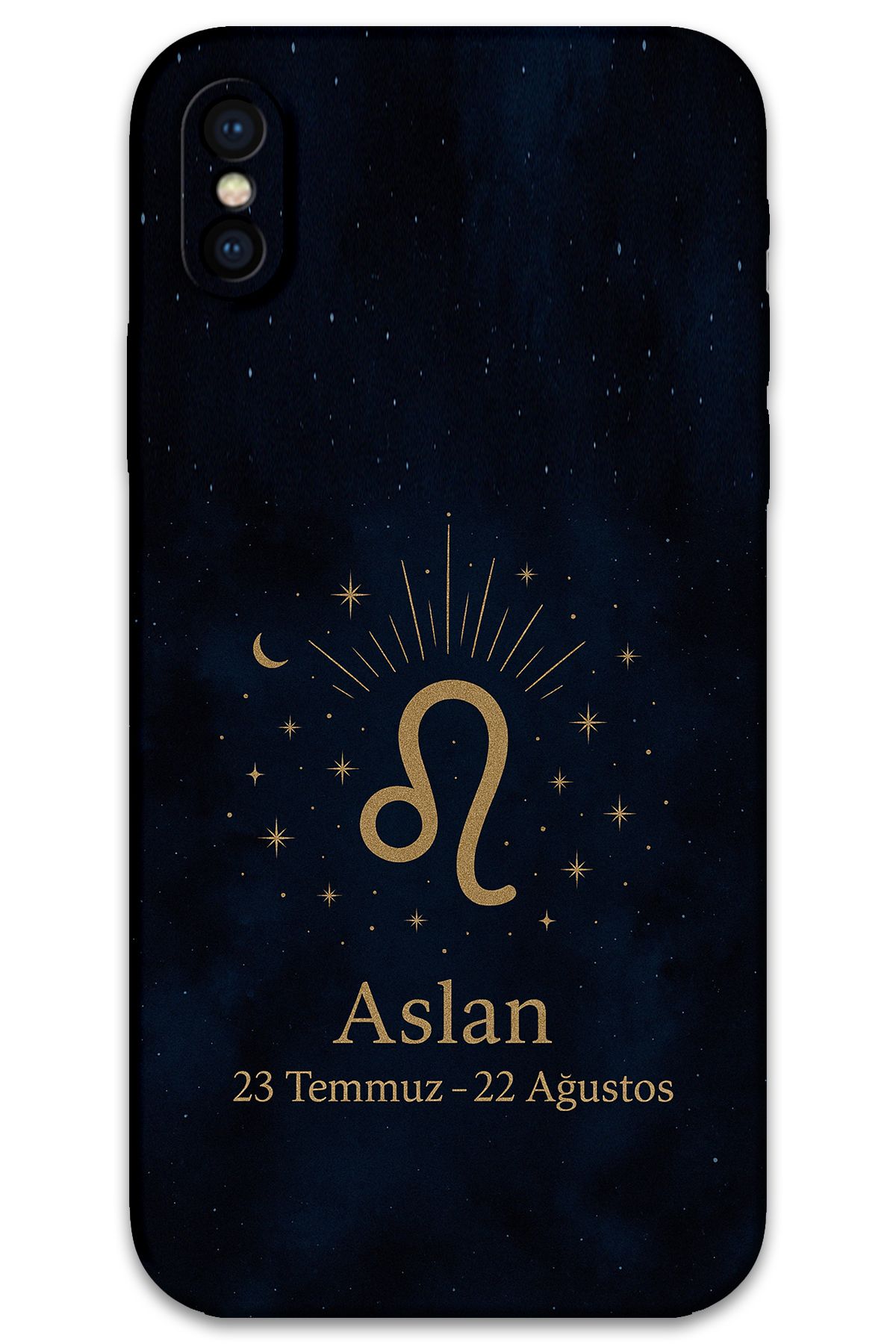 Gramaphone iPhone Xs Max Uyumlu Aslan Burcu Desenli Telefon Kılıfı + Ekran Koruyucu - 5772