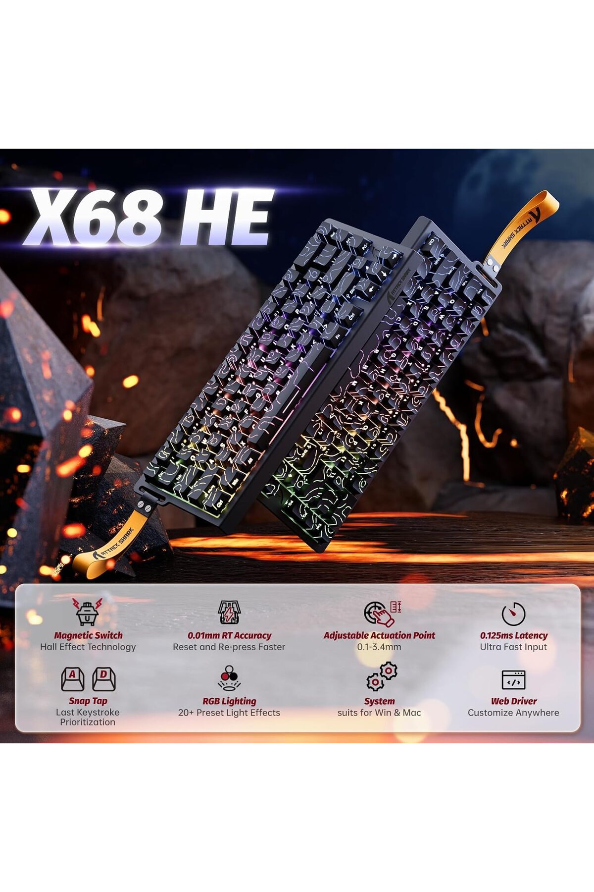 Attack Shark-ATTACK SHARK X68 HE Gaming Keyboard 3